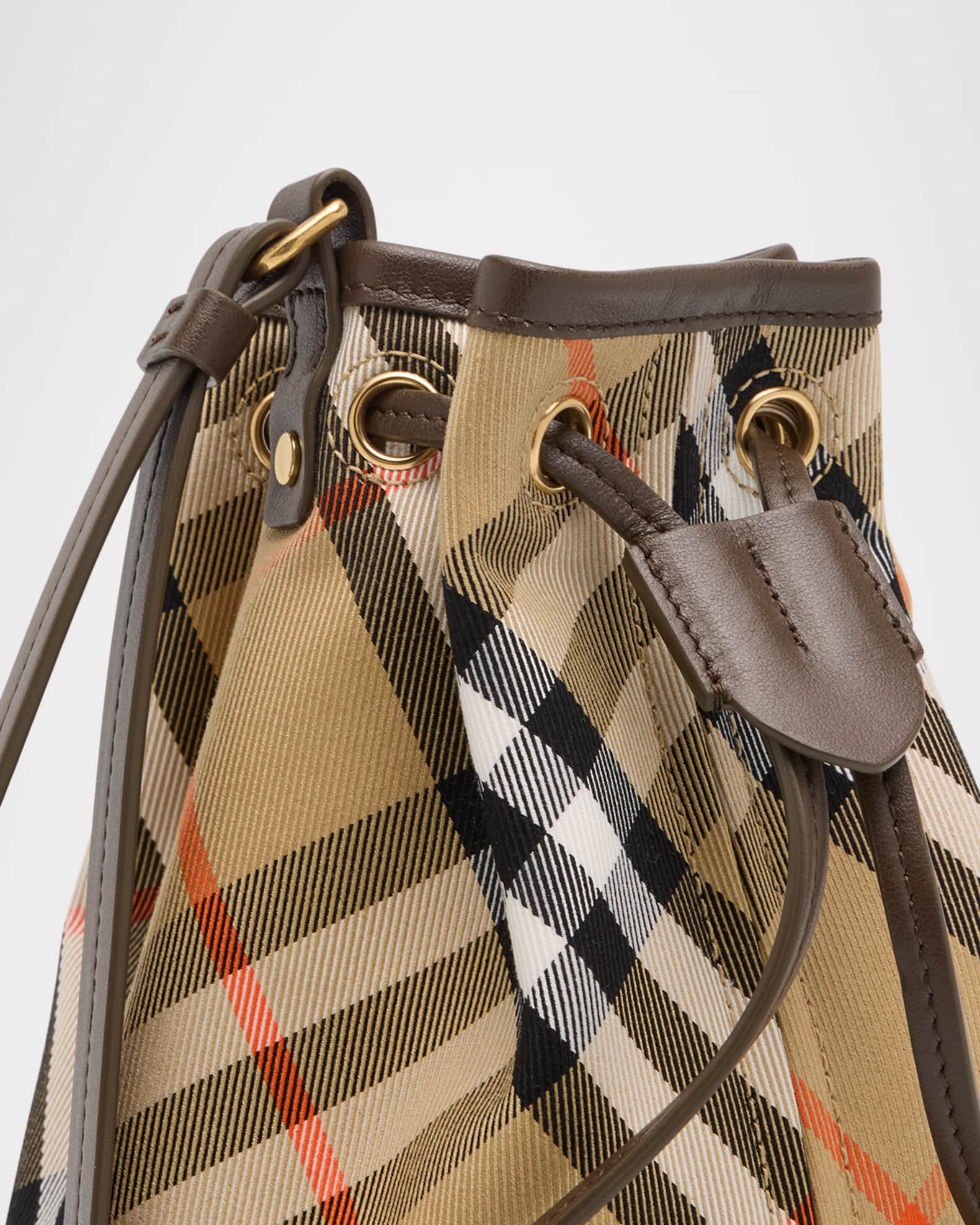 Burberry Check Drawstring Pouch Bag Neiman Marcus