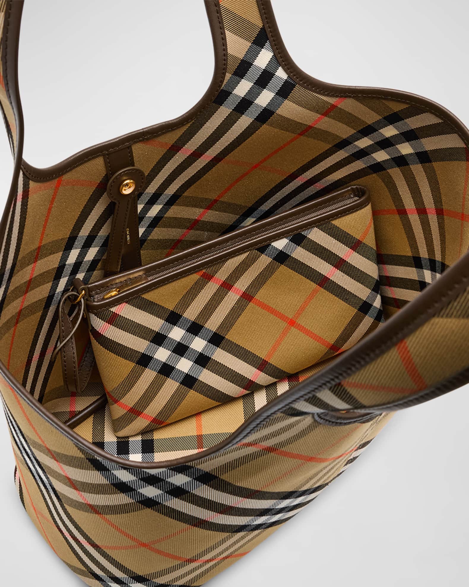 Burberry Small East West Check Tote Bag Neiman Marcus