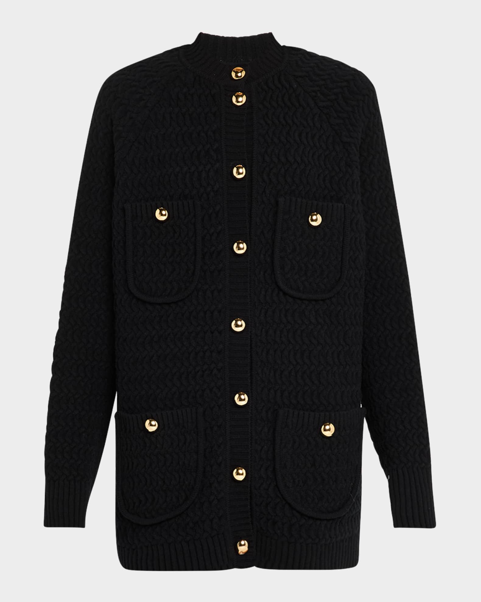 Front Pockets Knit Cardigan 0