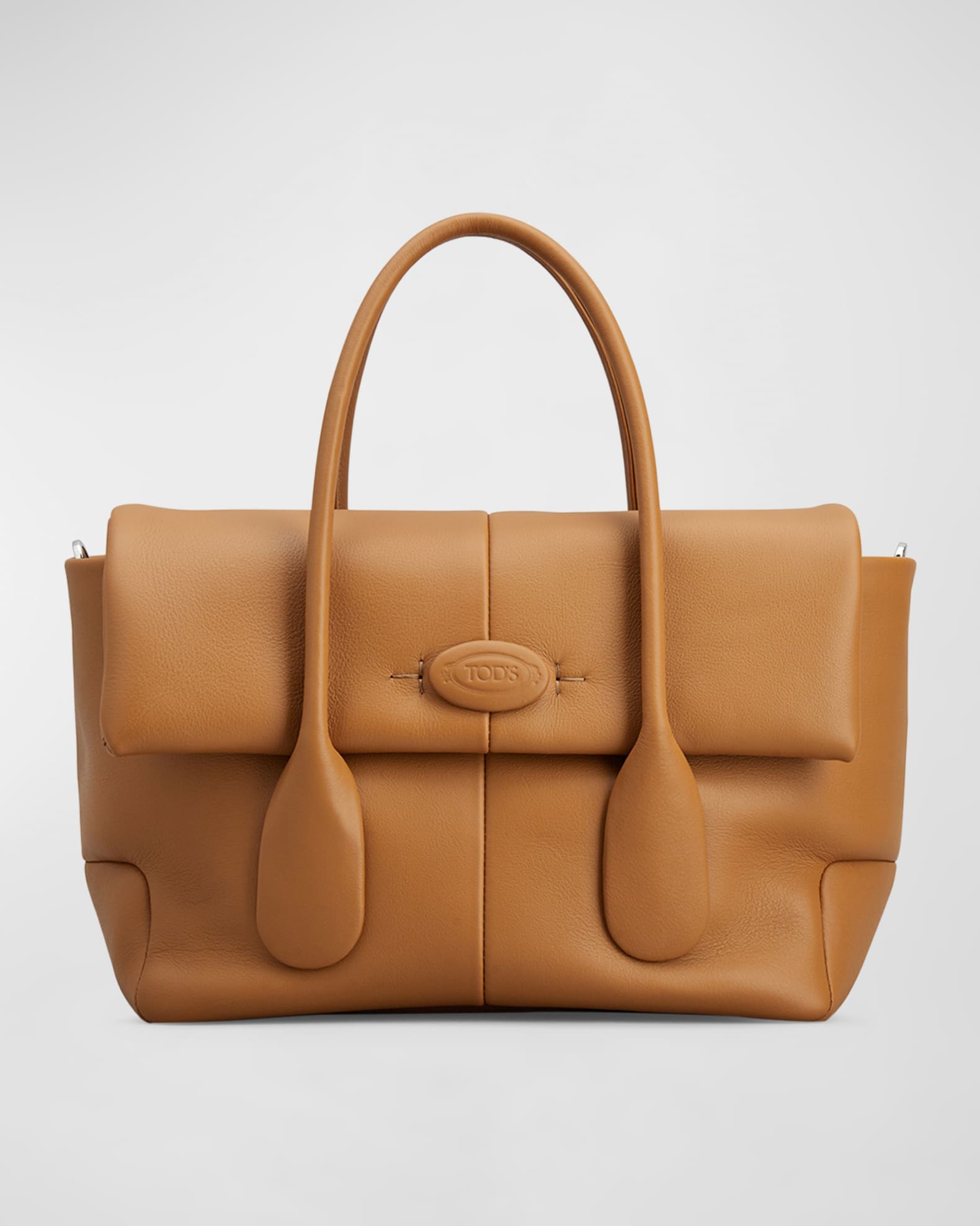 Tod s di Leather Flap Tote Cuoio