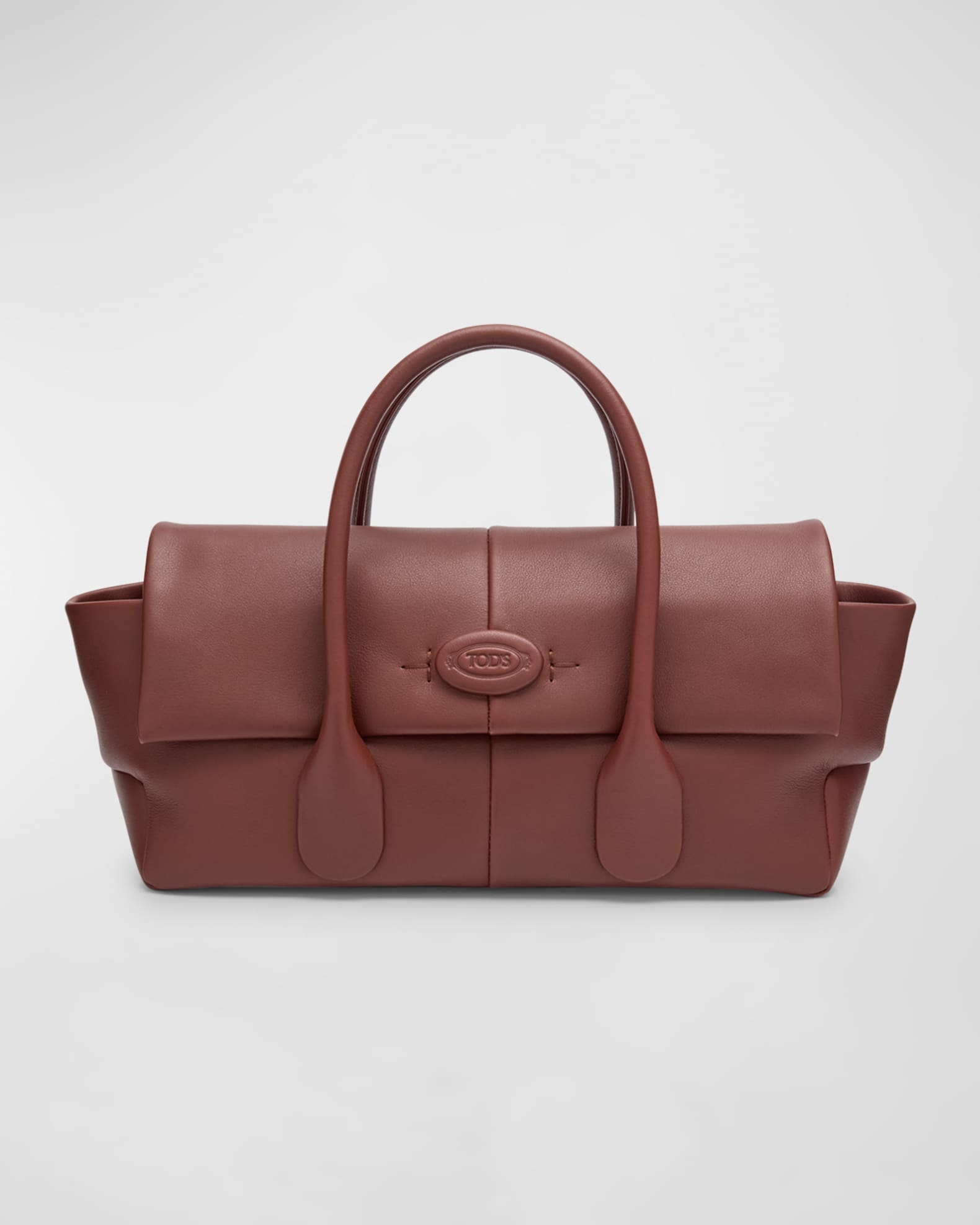 Flap Calfskin Leather Top-Handle Bag 0