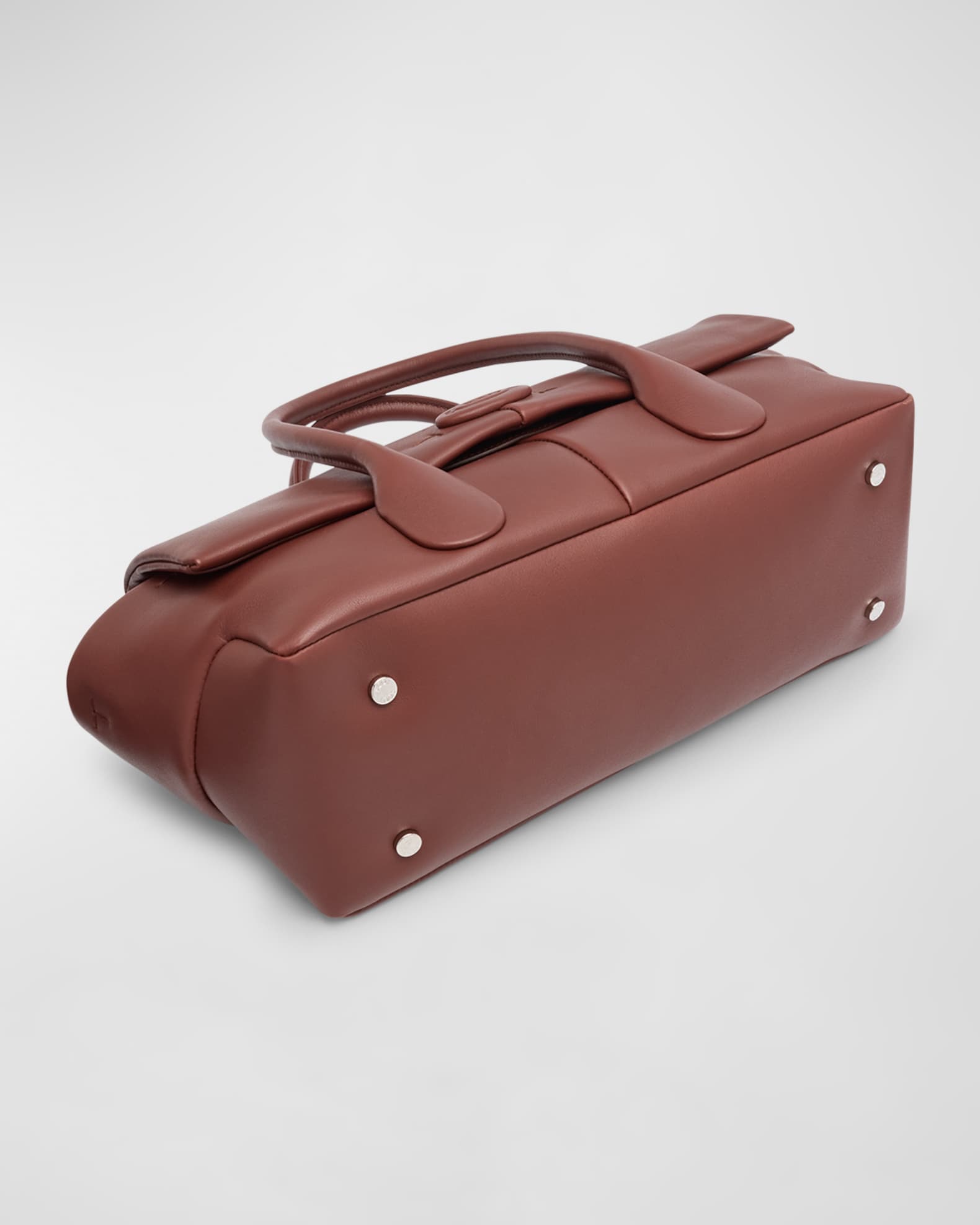 Flap Calfskin Leather Top-Handle Bag 1
