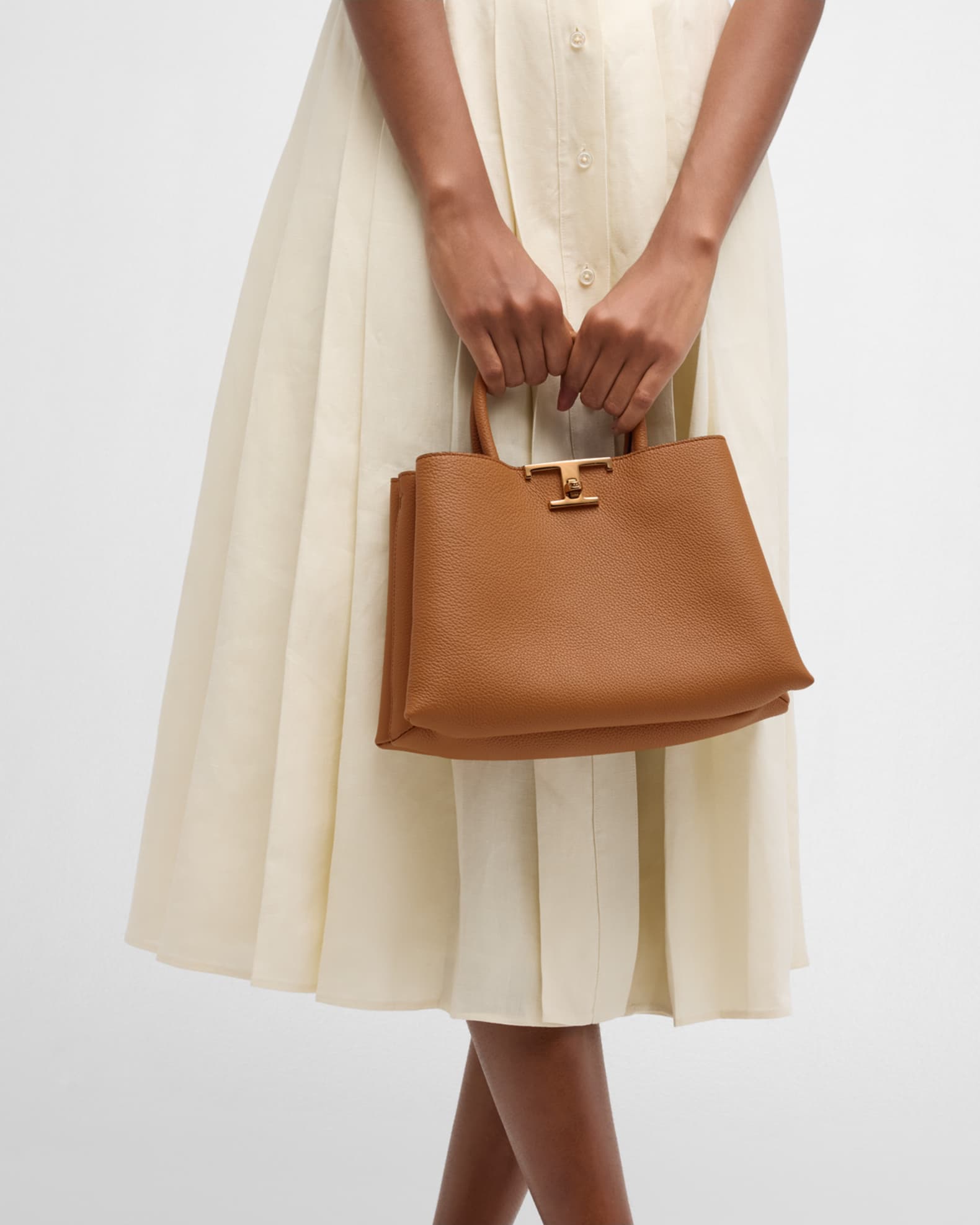 Small Leather T Timeless Tote Shopping Bag | Neiman Marcus