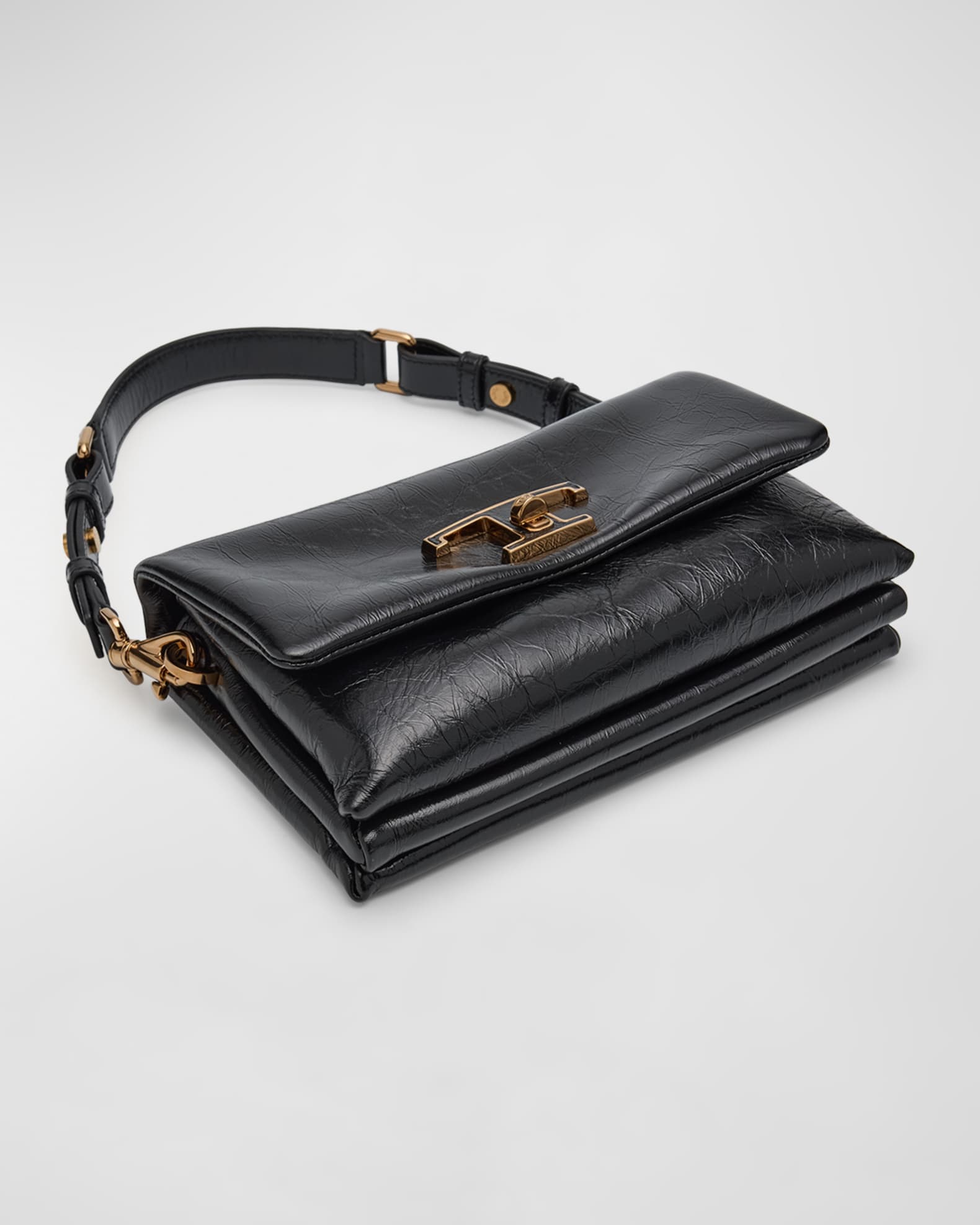 Mini Flap Crinkled Leather Shoulder Bag 1