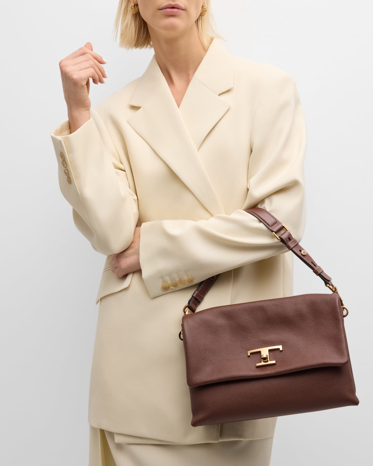 Tod s 3 Compartment Flap Leather Crossbody Bag Neiman Marcus