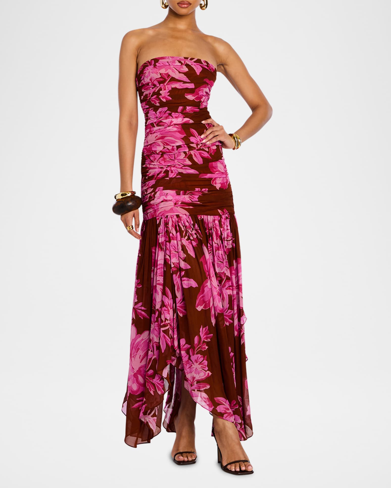 Teryn Silk Chiffon Strapless Maxi Dress 1