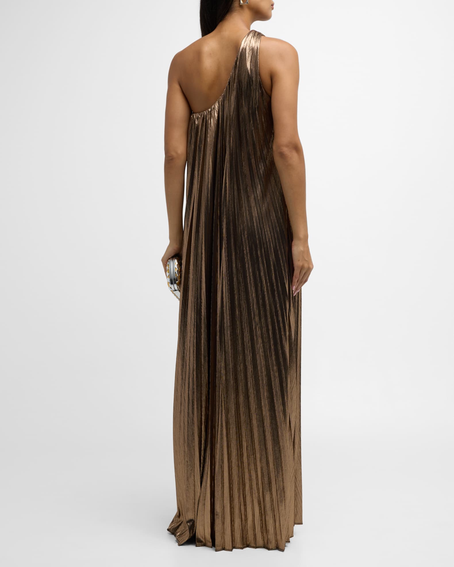Retrofete Yesi Pleated Lame Gown Size S main image 1