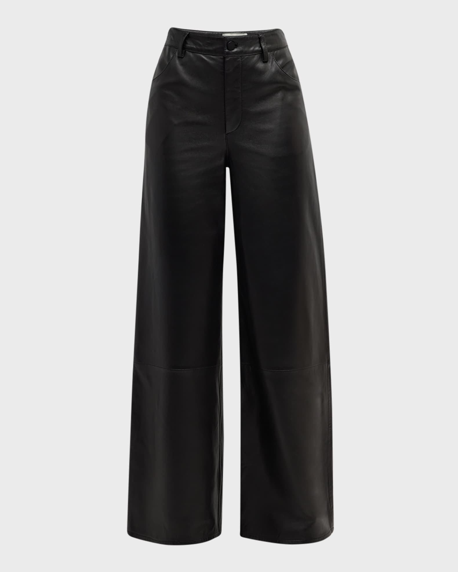 Loulou Studio Figari Wide Leg Leather Pants Neiman Marcus