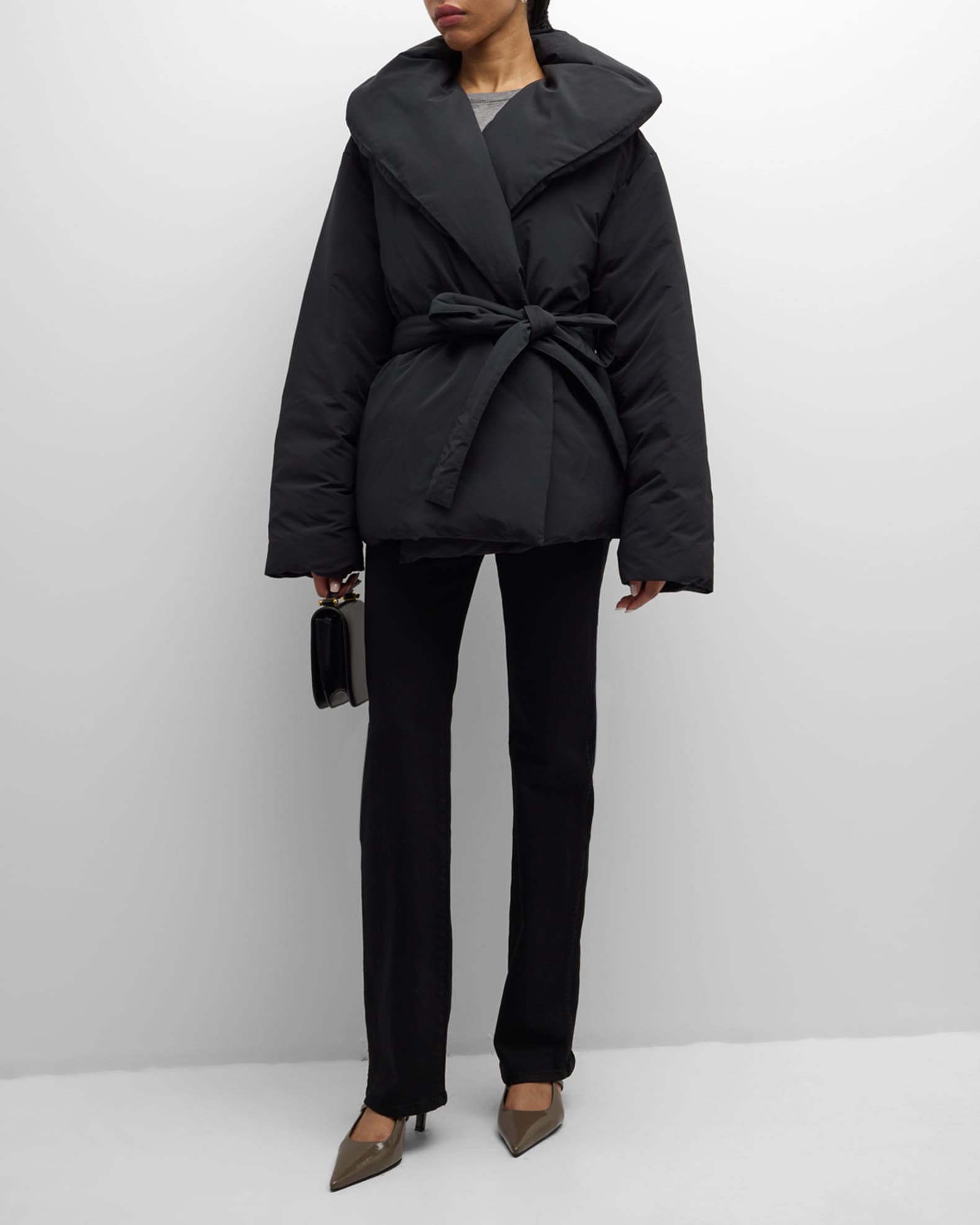Wrap puffer jacket discount