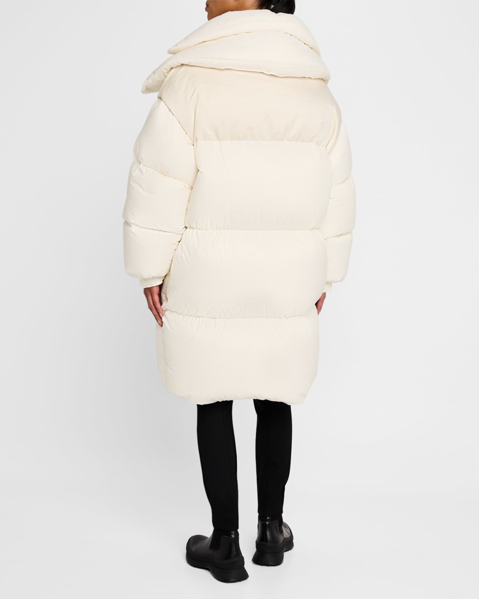 Snap front down coat outlet