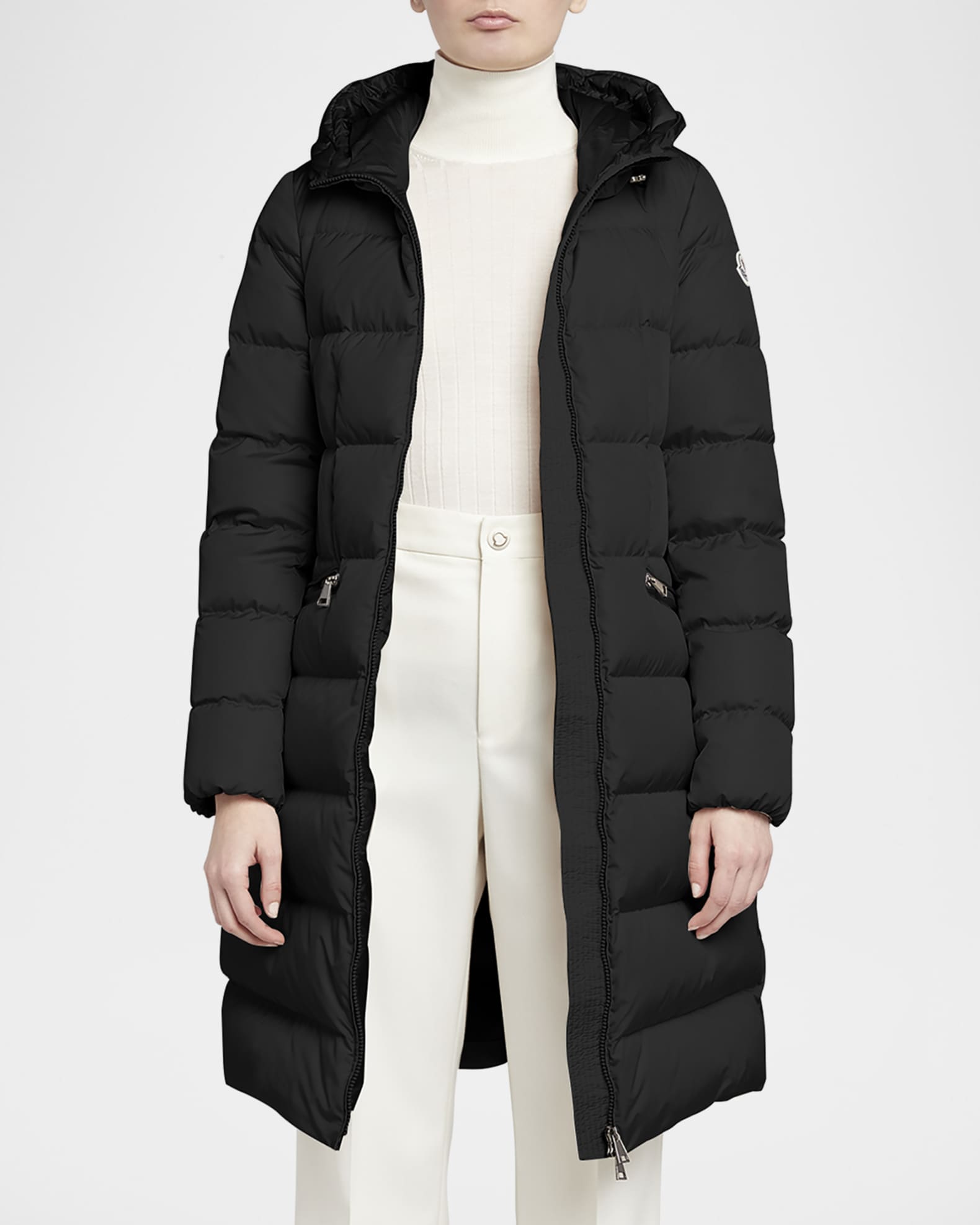 Moncler Women s Avocette Long Down Jacket Black Casual Jackets