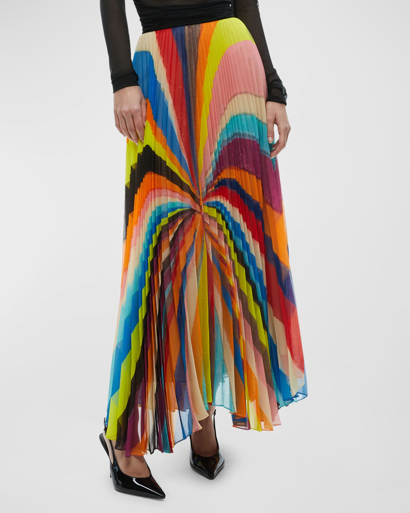 Katz sunburst pleated maxi skirt outlet