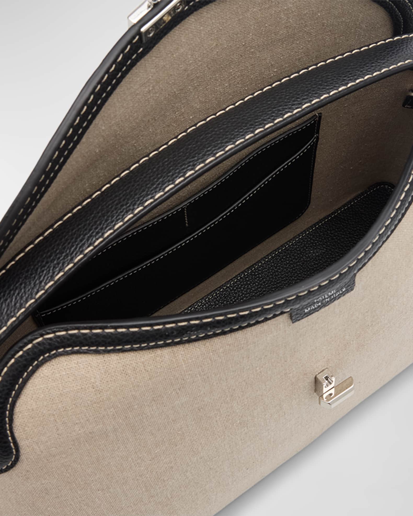 Toteme T-Lock Canvas Top-Handle Bag | Neiman Marcus