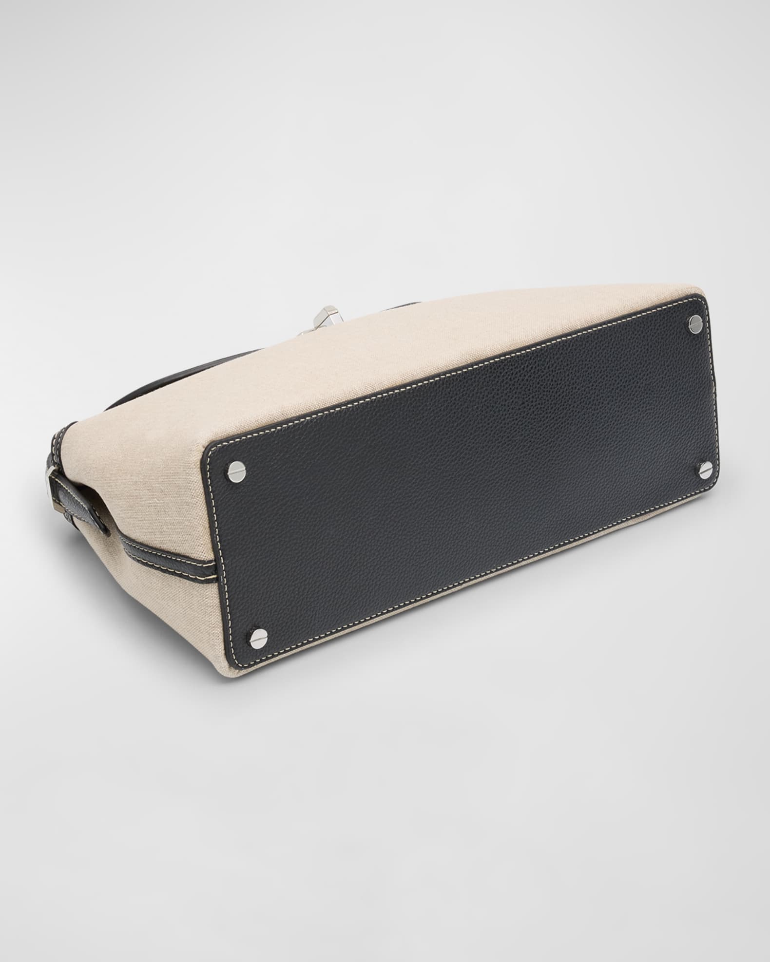 Toteme T-Lock Canvas Top-Handle Bag | Neiman Marcus
