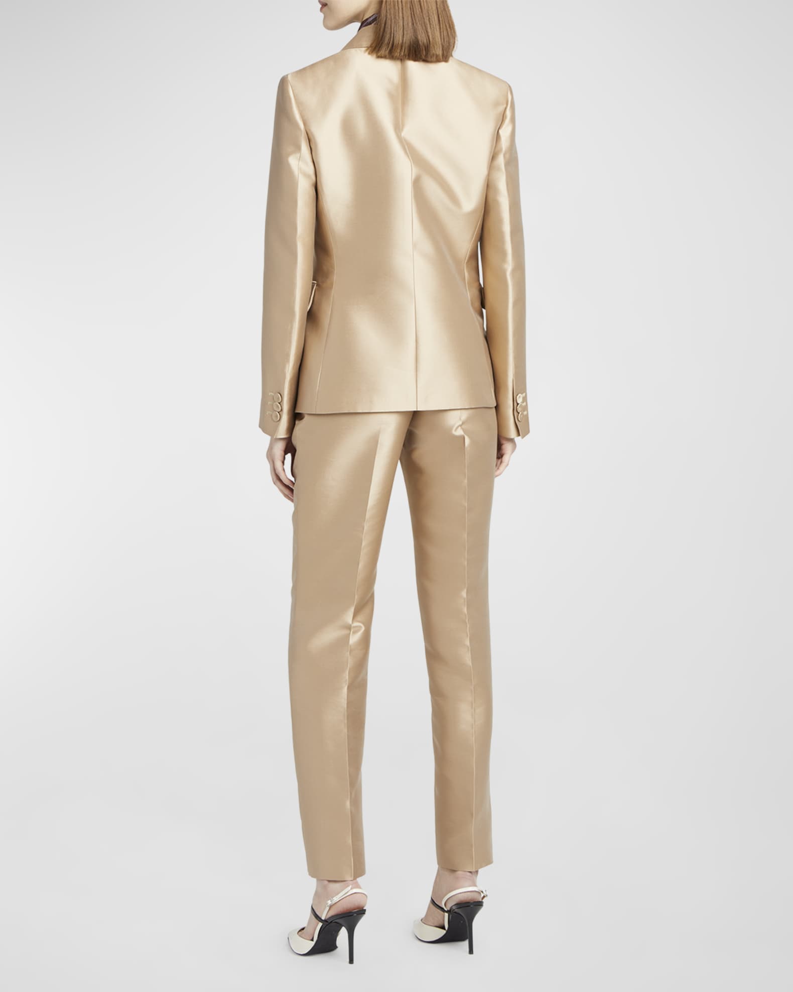 アウターその他 A FERRETTI Mikado blazer with viscose lining Blu Alberta Ferretti Blazer Mikado | Blu | FARFETCH IT