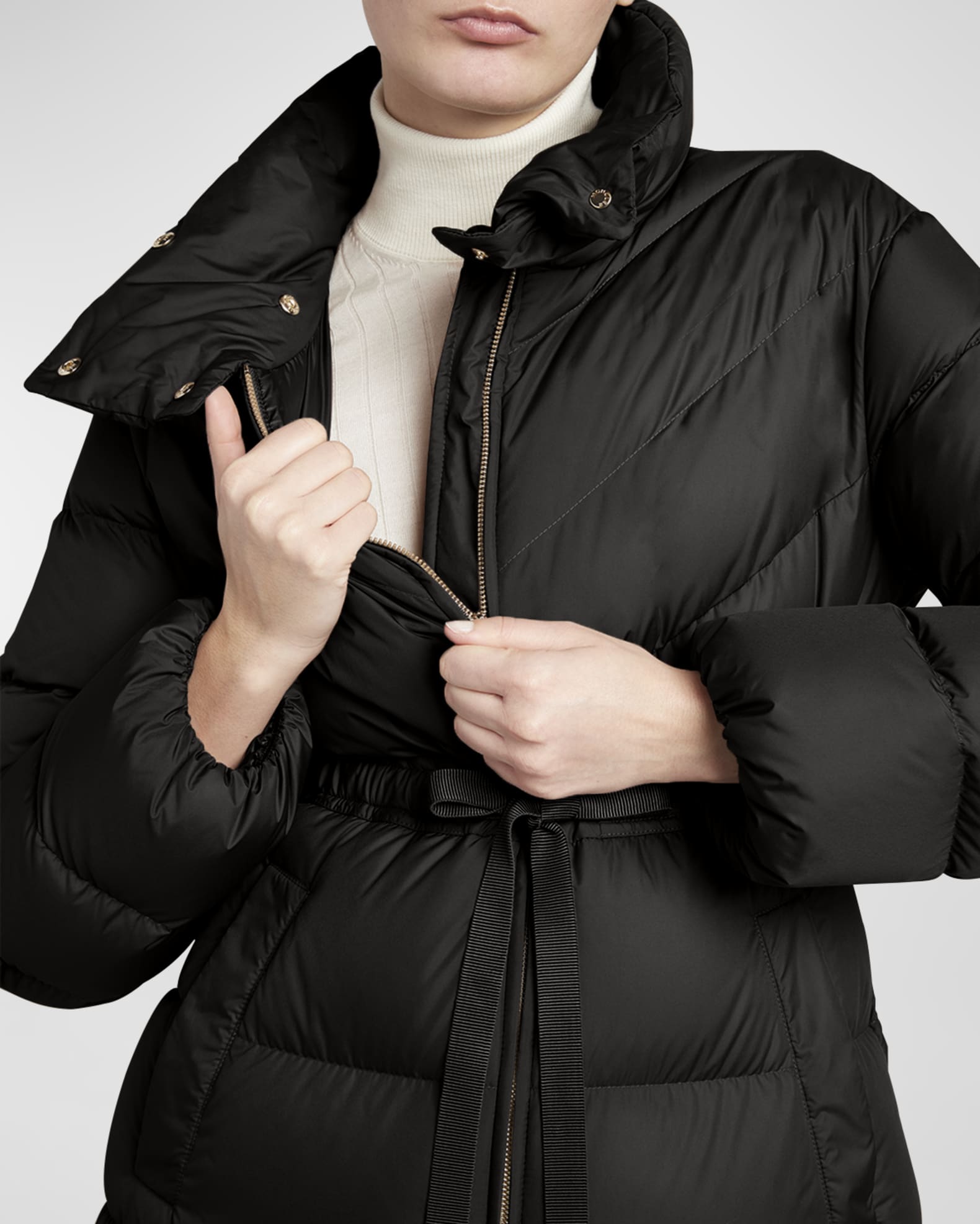 Moncler Brou Brushed Nylon Puffer Coat | Neiman Marcus