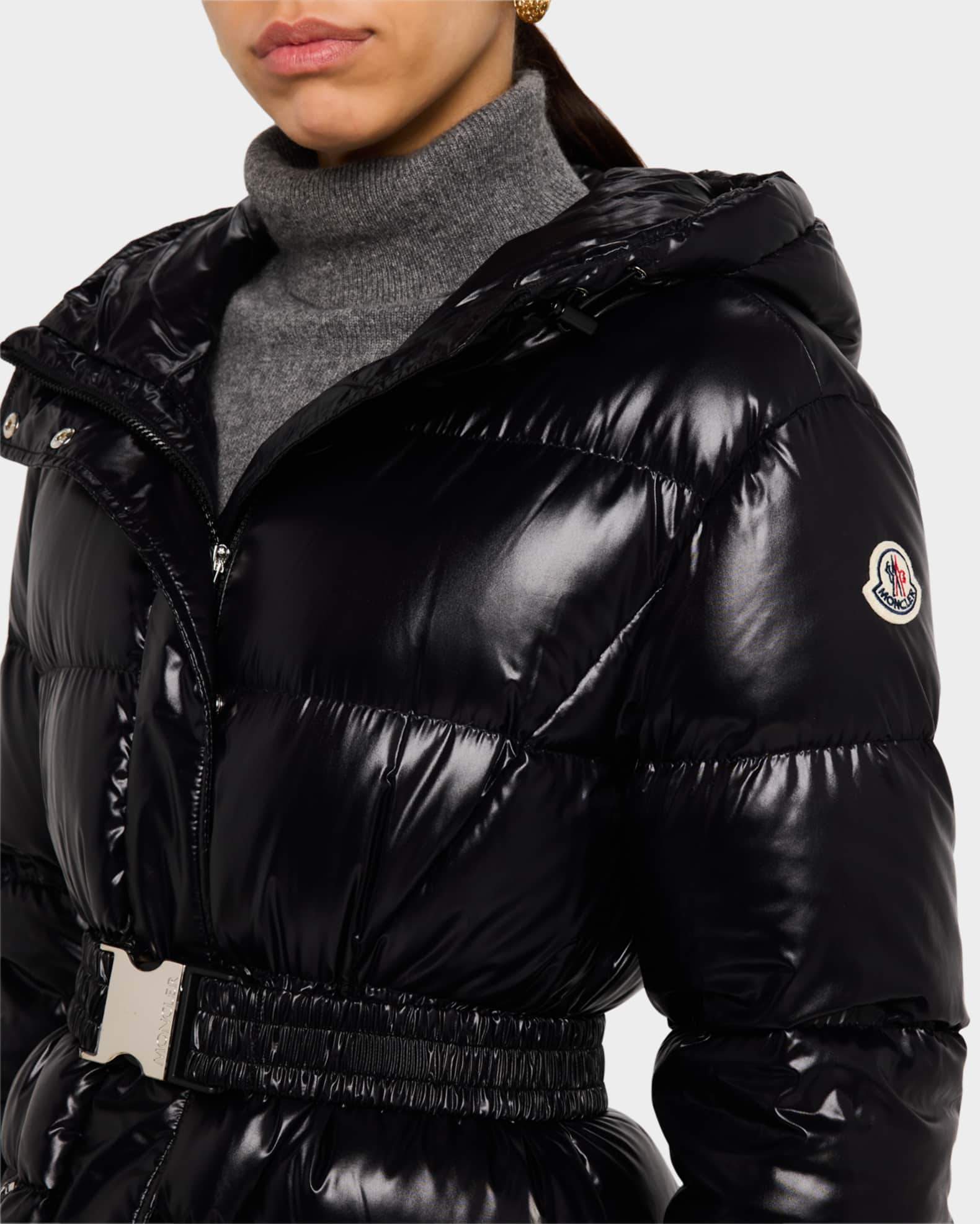 Moncler Bellevue Long Belted Puffer Coat | Neiman Marcus