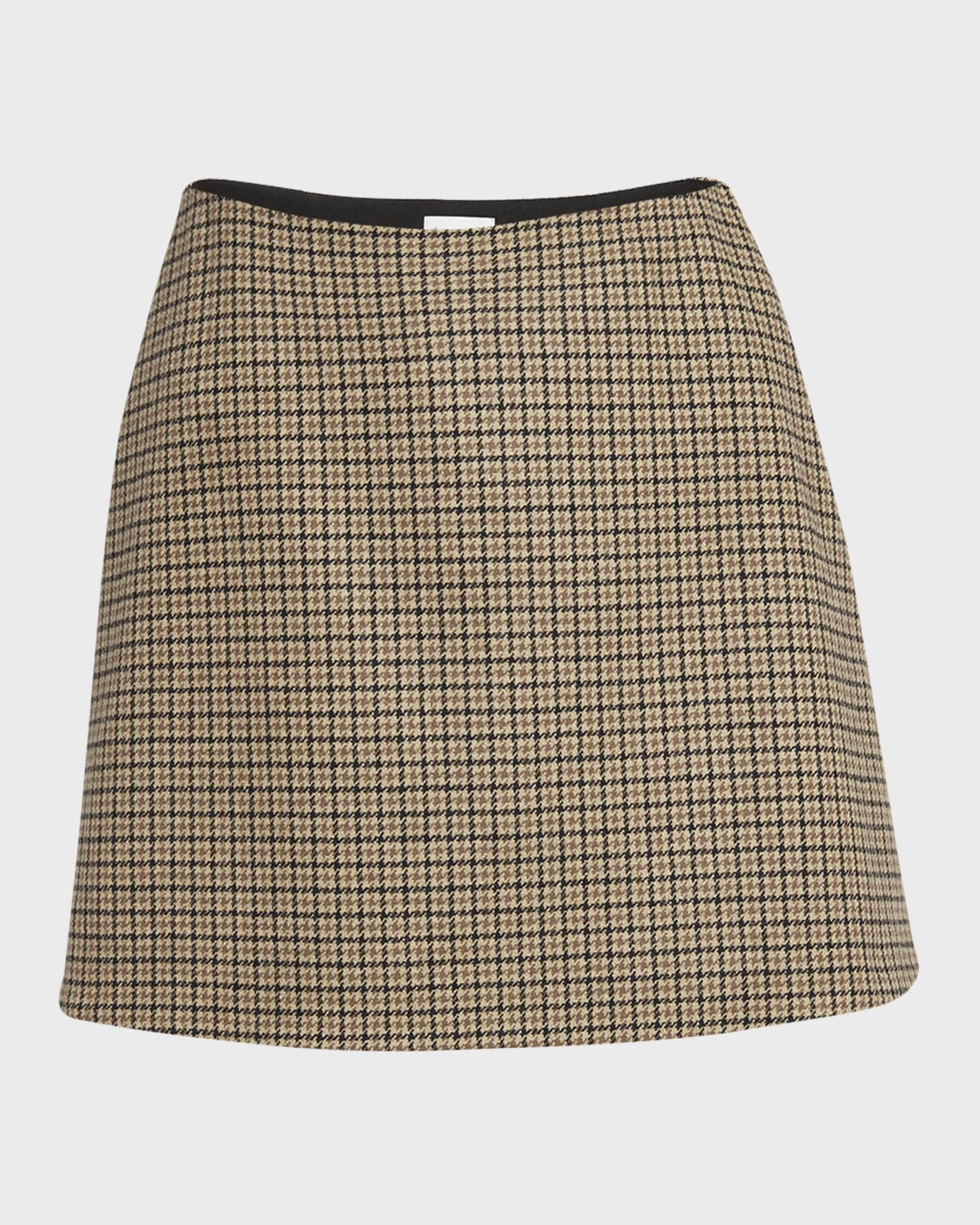 Moncler Houndstooth Plaid Mini Skirt
