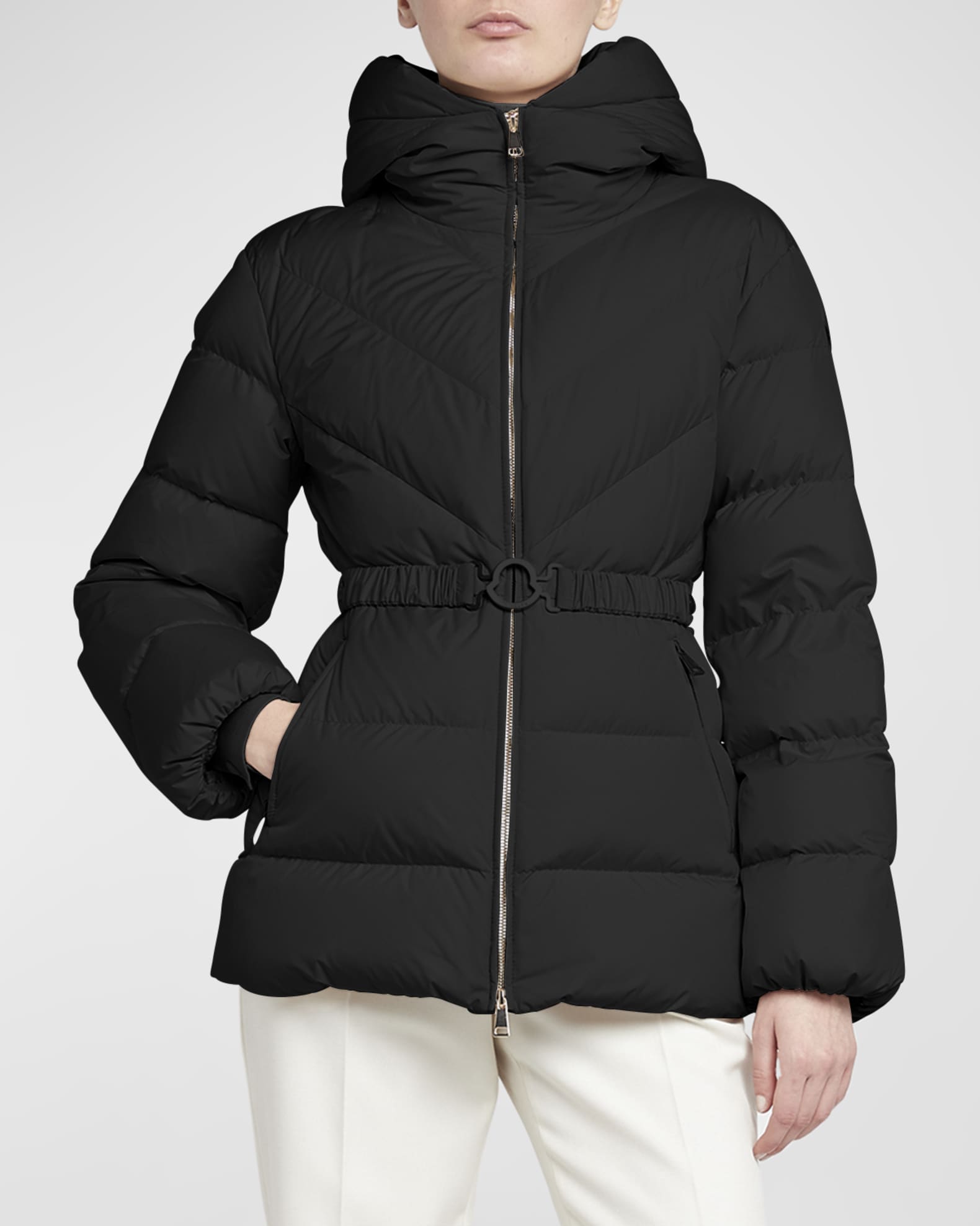 Moncler belted puffer jacket 2025