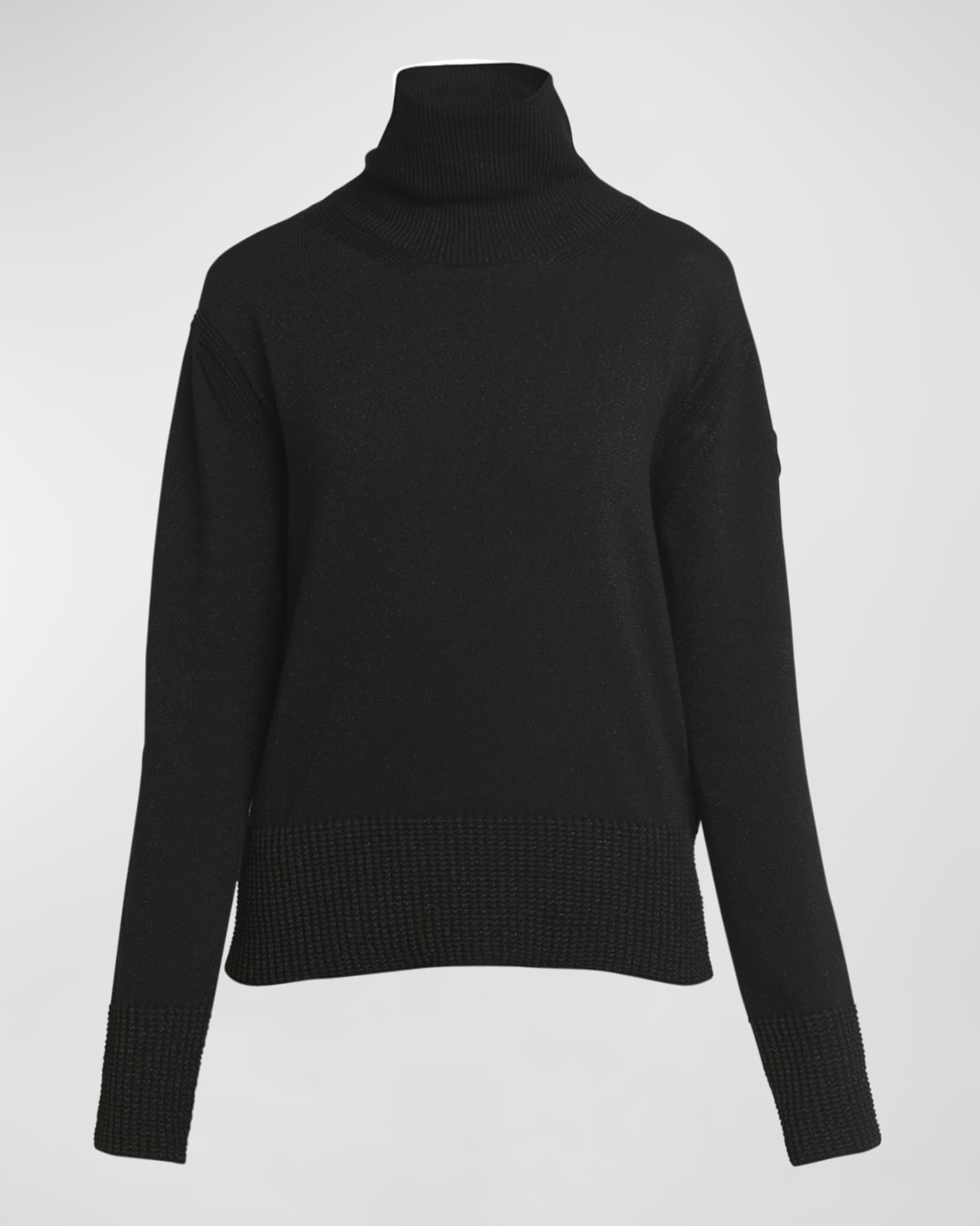 Wool Lurex Turtleneck Sweater  0