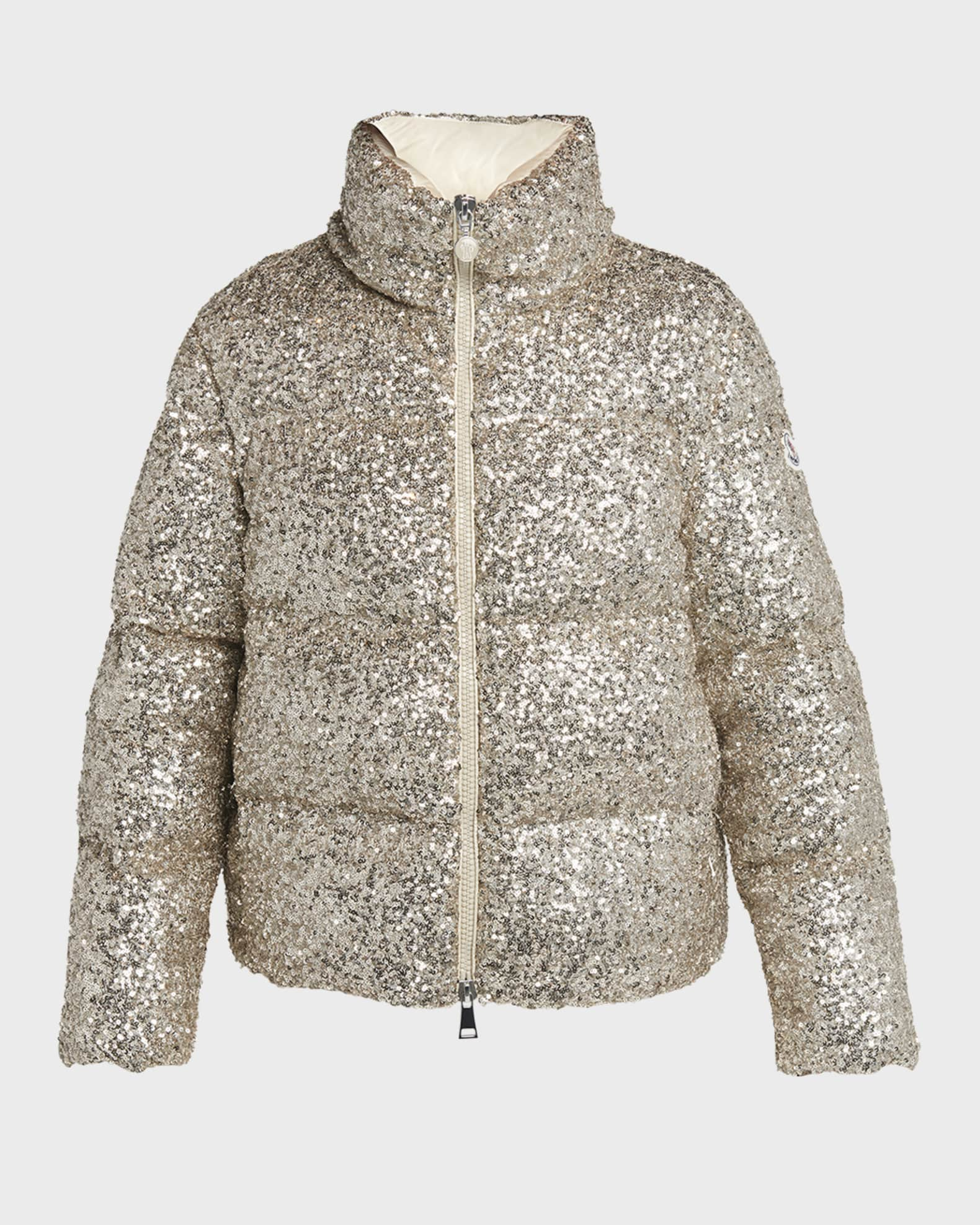 Anternes Sparkling Sequined Puffer Jacket