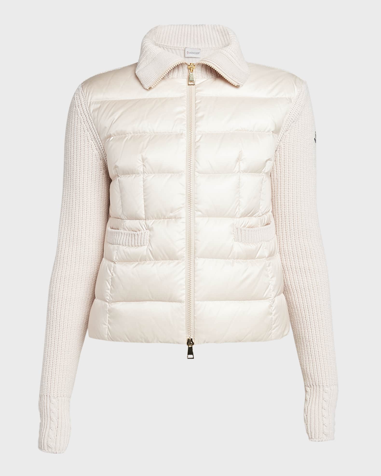 Quilted Down Knit Cardigan  0