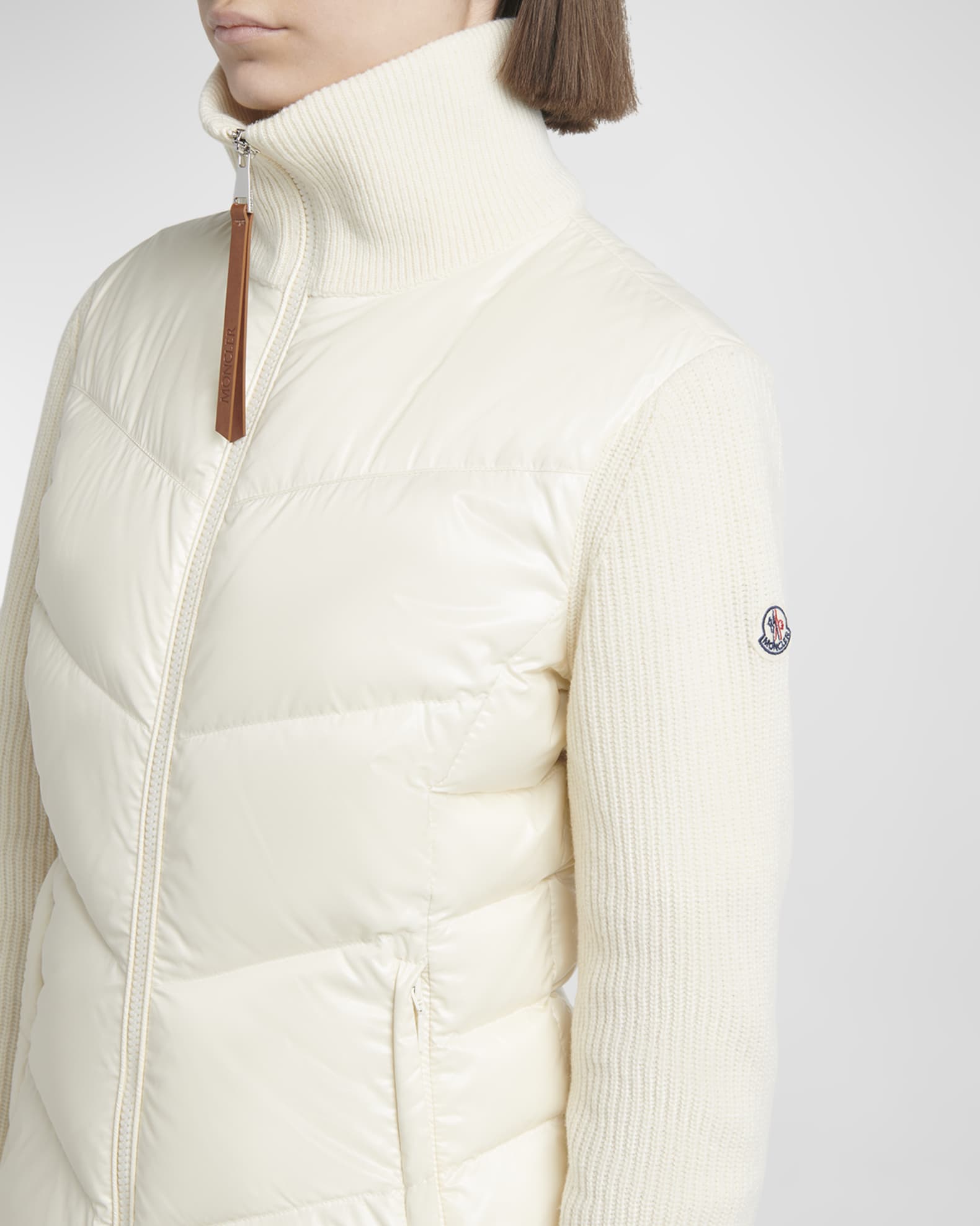 Moncler Puffer Knit Cardigan | Neiman Marcus