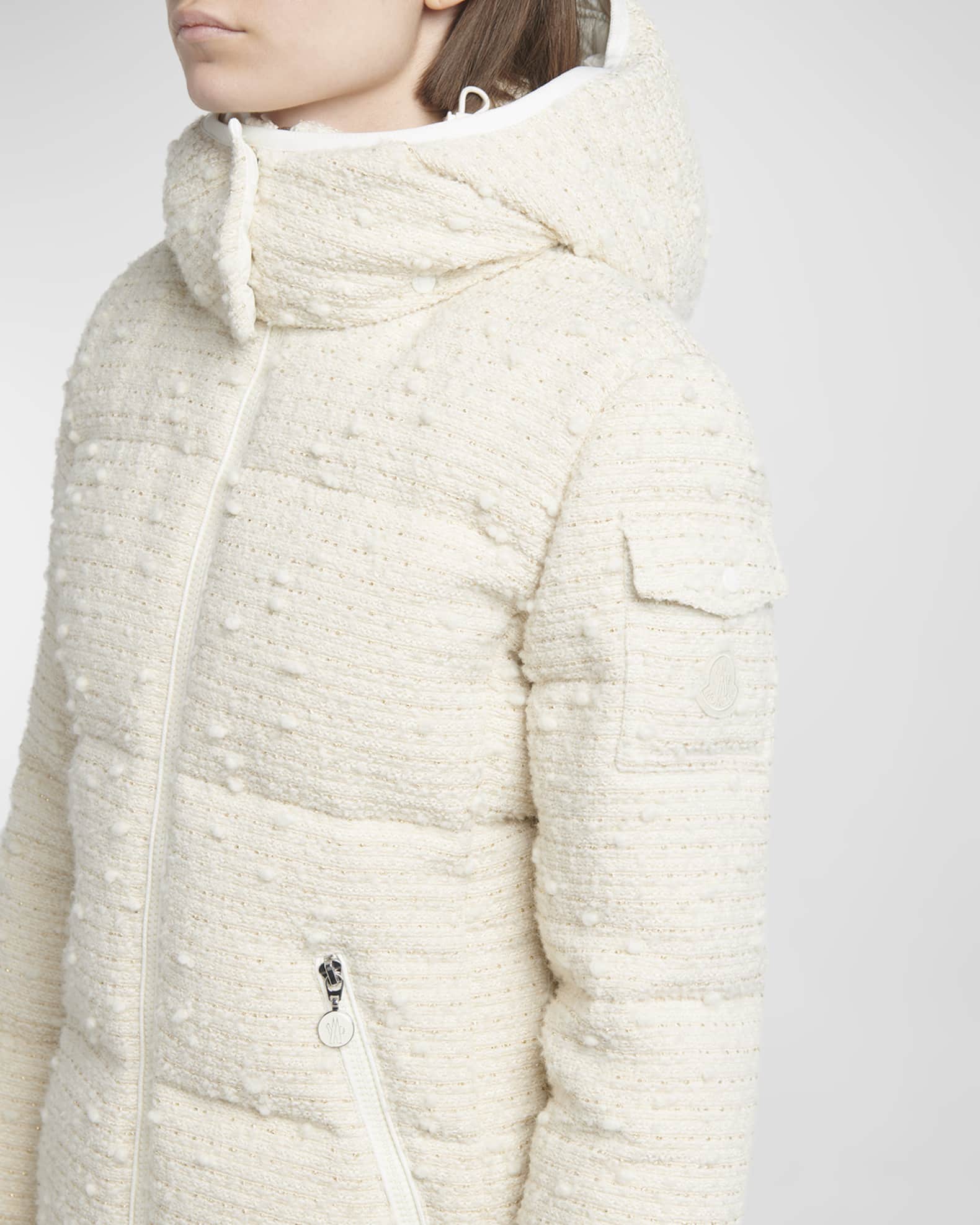 Moncler Fourmines Boucle Tweed Puffer Jacket | Neiman Marcus