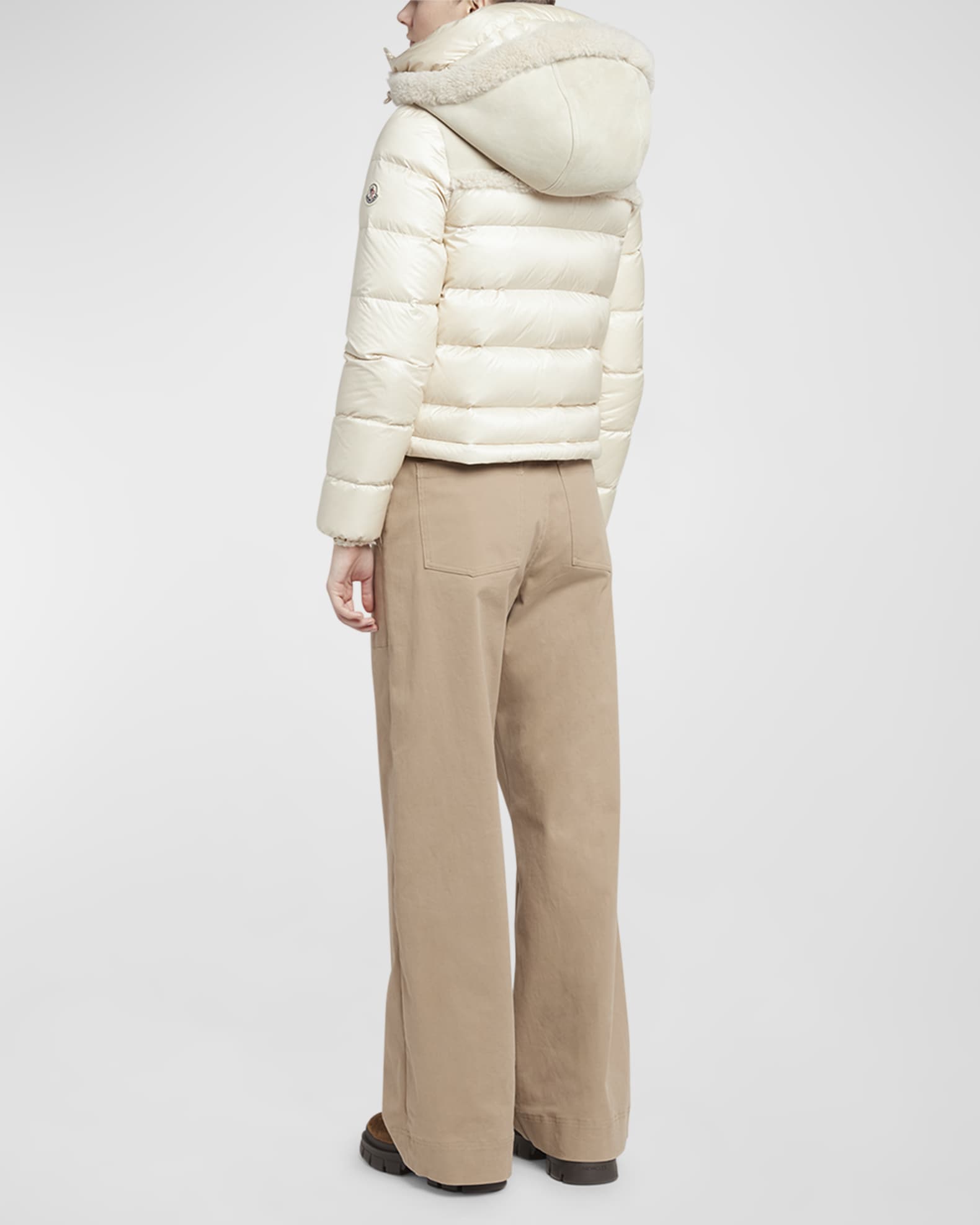 Moncler Beauvais Shearling Trim Puffer Jacket | Neiman Marcus