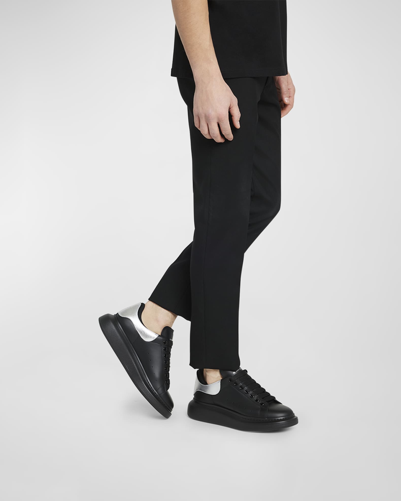 Alexander McQueen Men s Oversized Larry Leather Low Top Sneakers Neiman Marcus