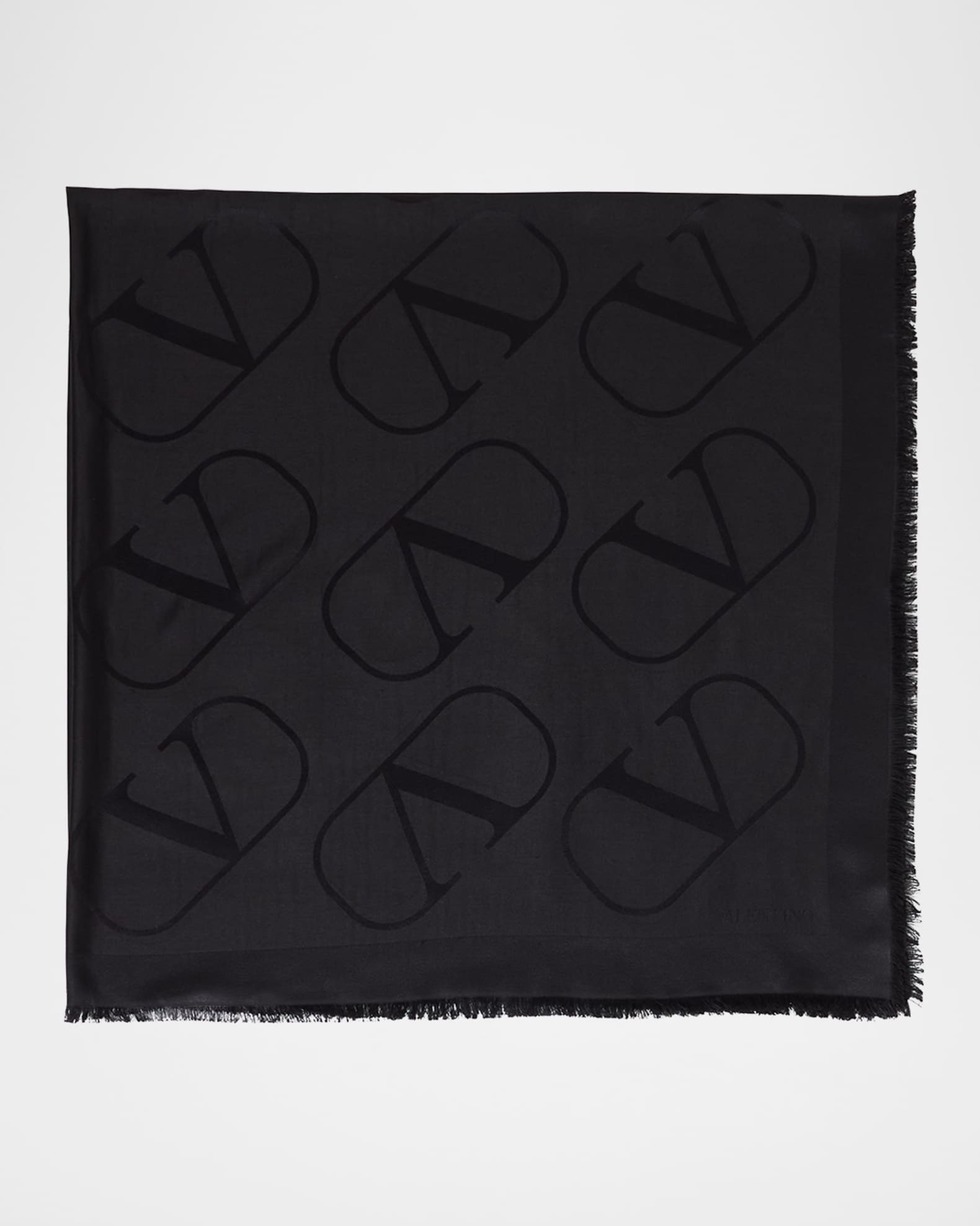V-Logo Silk-Blend Shawl 0