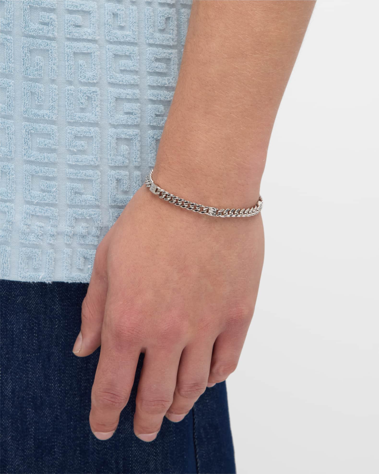 Men's 4G Silvery Small Chain Bracelet 1