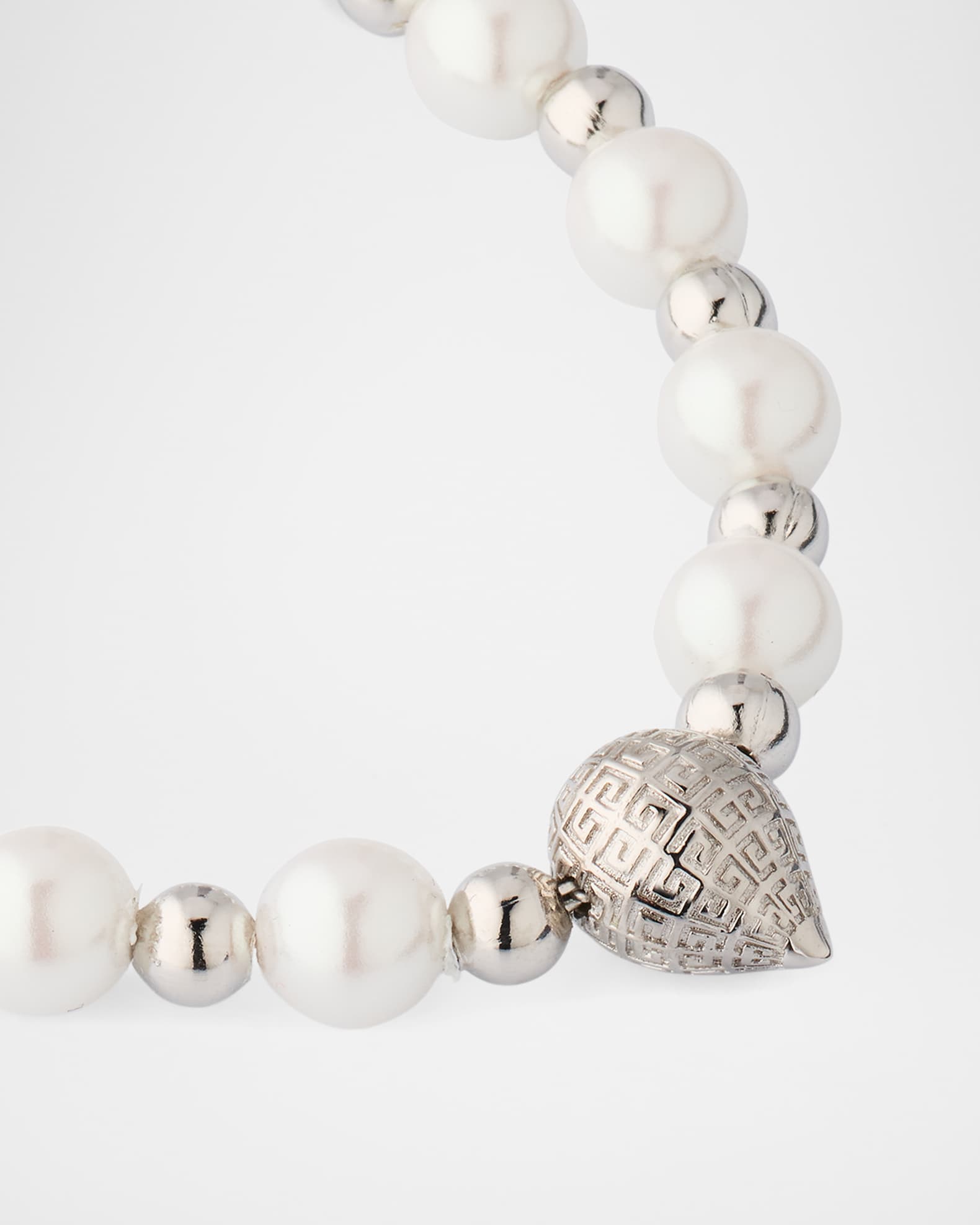 Givenchy Men's G-Stud Pearly and Silvery Bracelet | Neiman Marcus