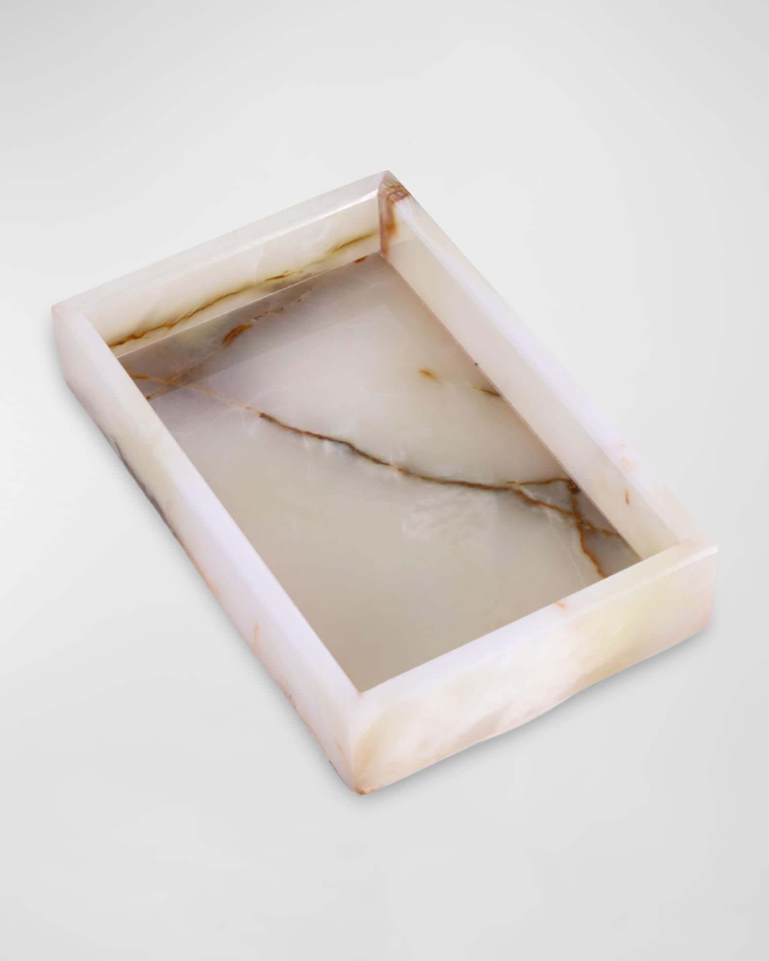 Ezra Onyx Genuine Marble Towel Tray 0