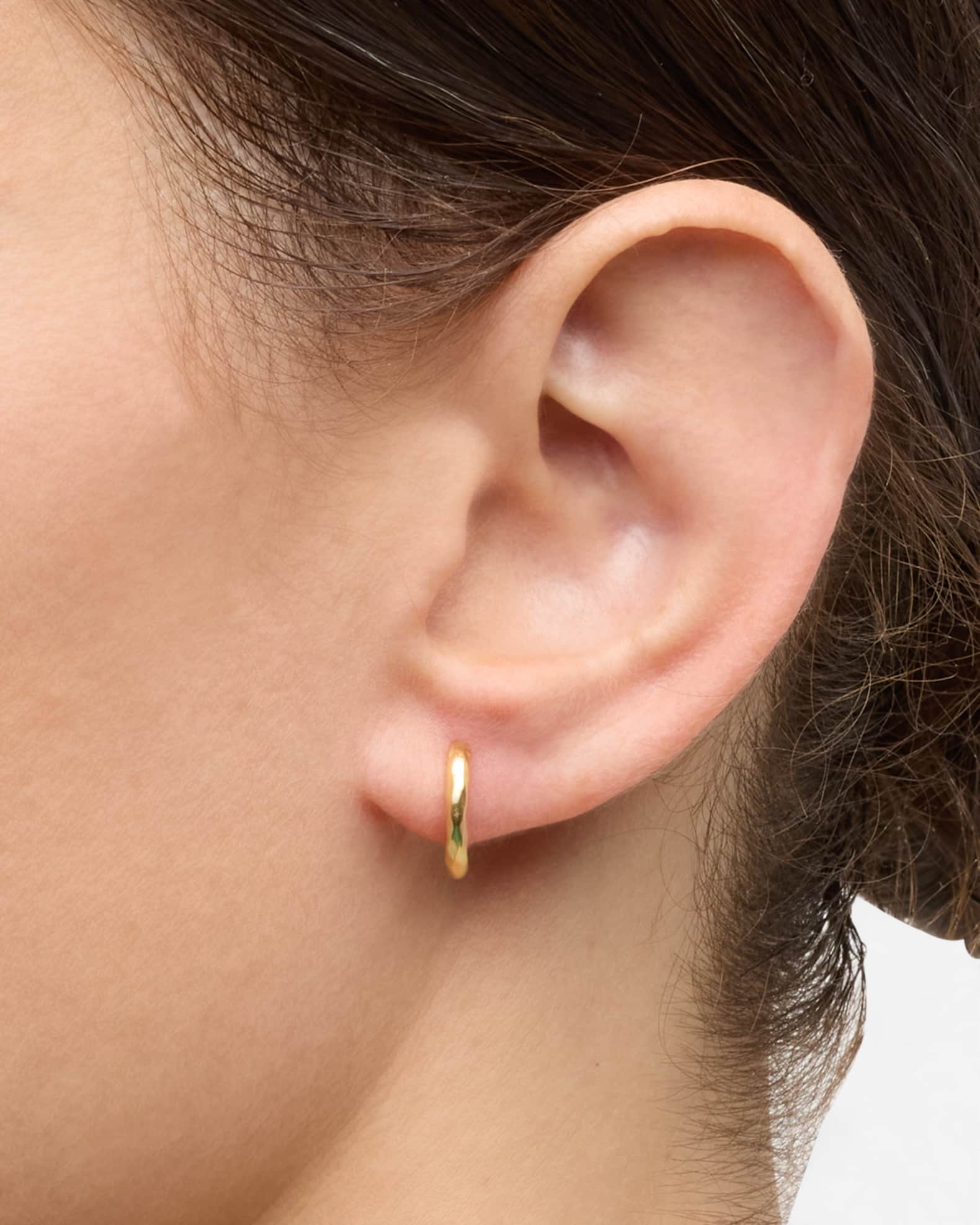 Hammered Huggie Earrings, 12mm 1