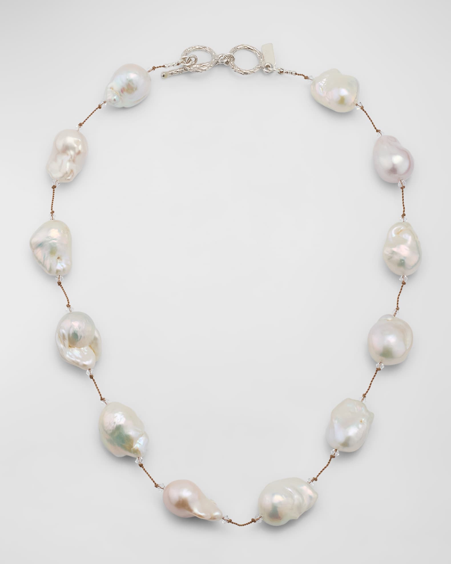 White Baroque Pearl Necklace with Sterling Silver 0
