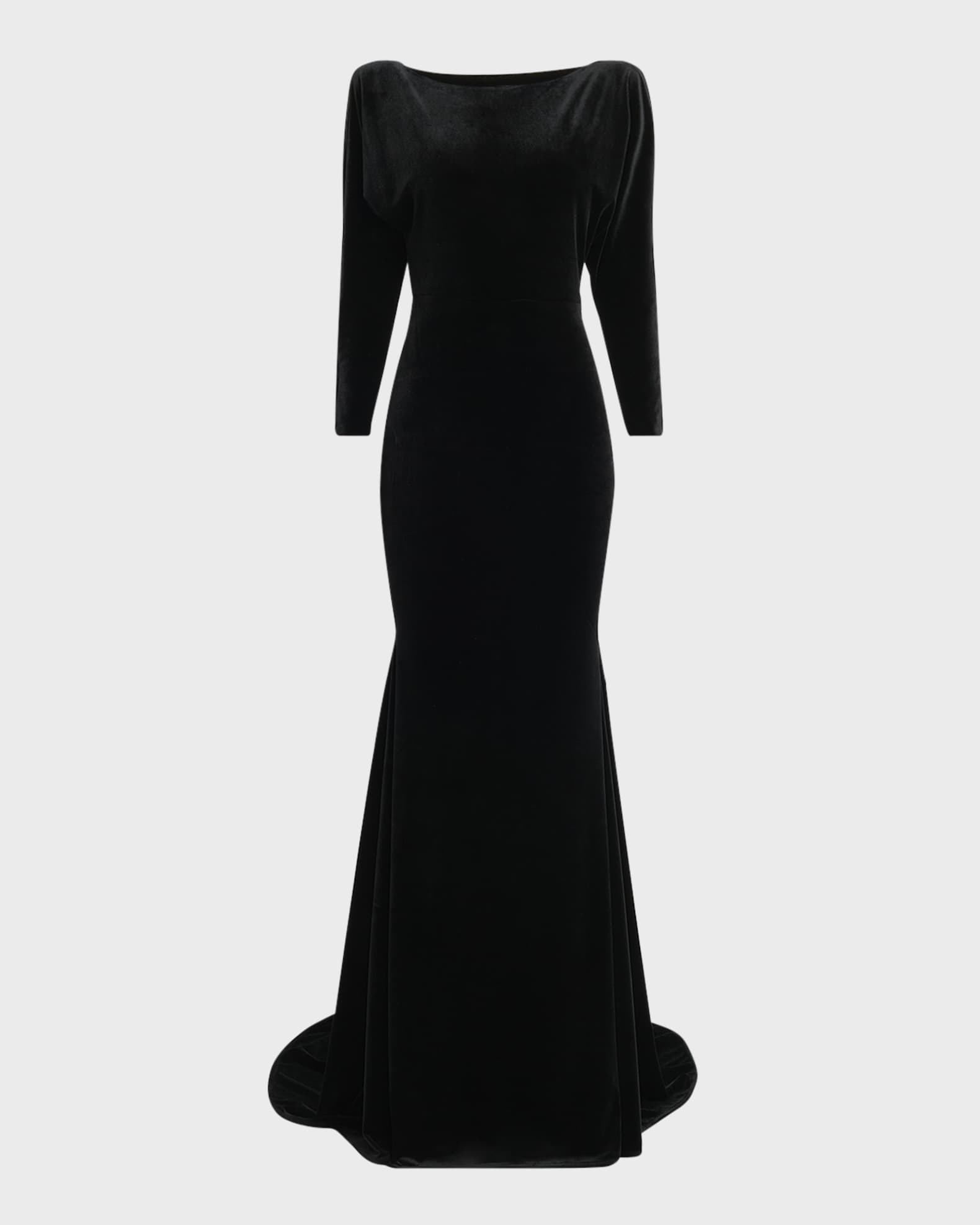 Alex Perry Velvet Gown with Open Cowl Back Neiman Marcus