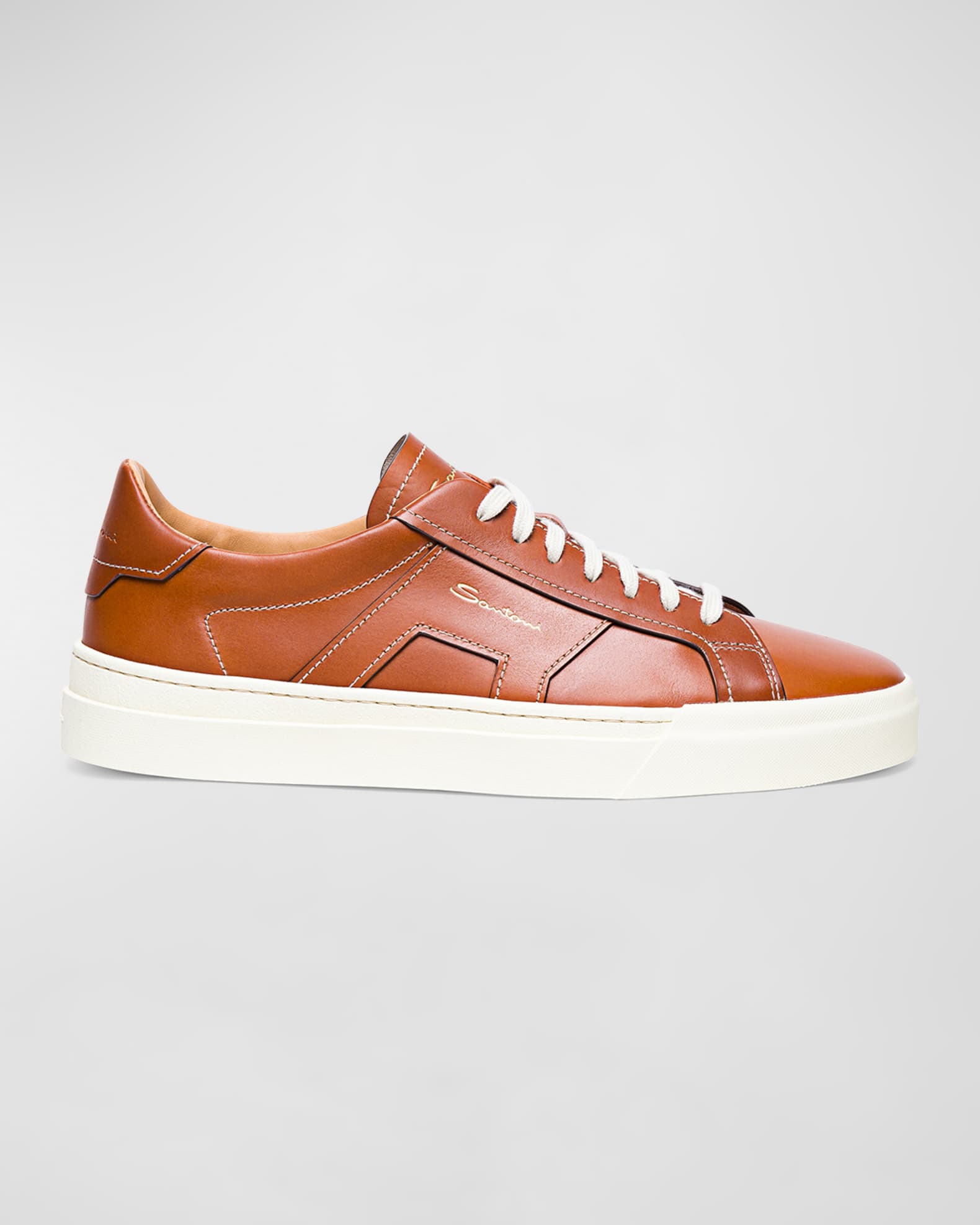 Santoni leather sneakers sale