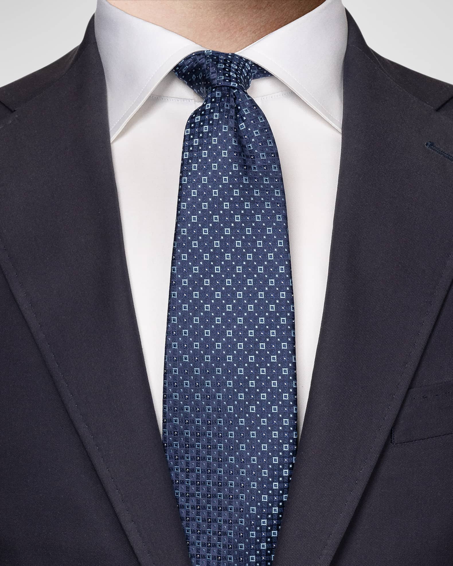 Men's Woven Silk Geometric Tie 1