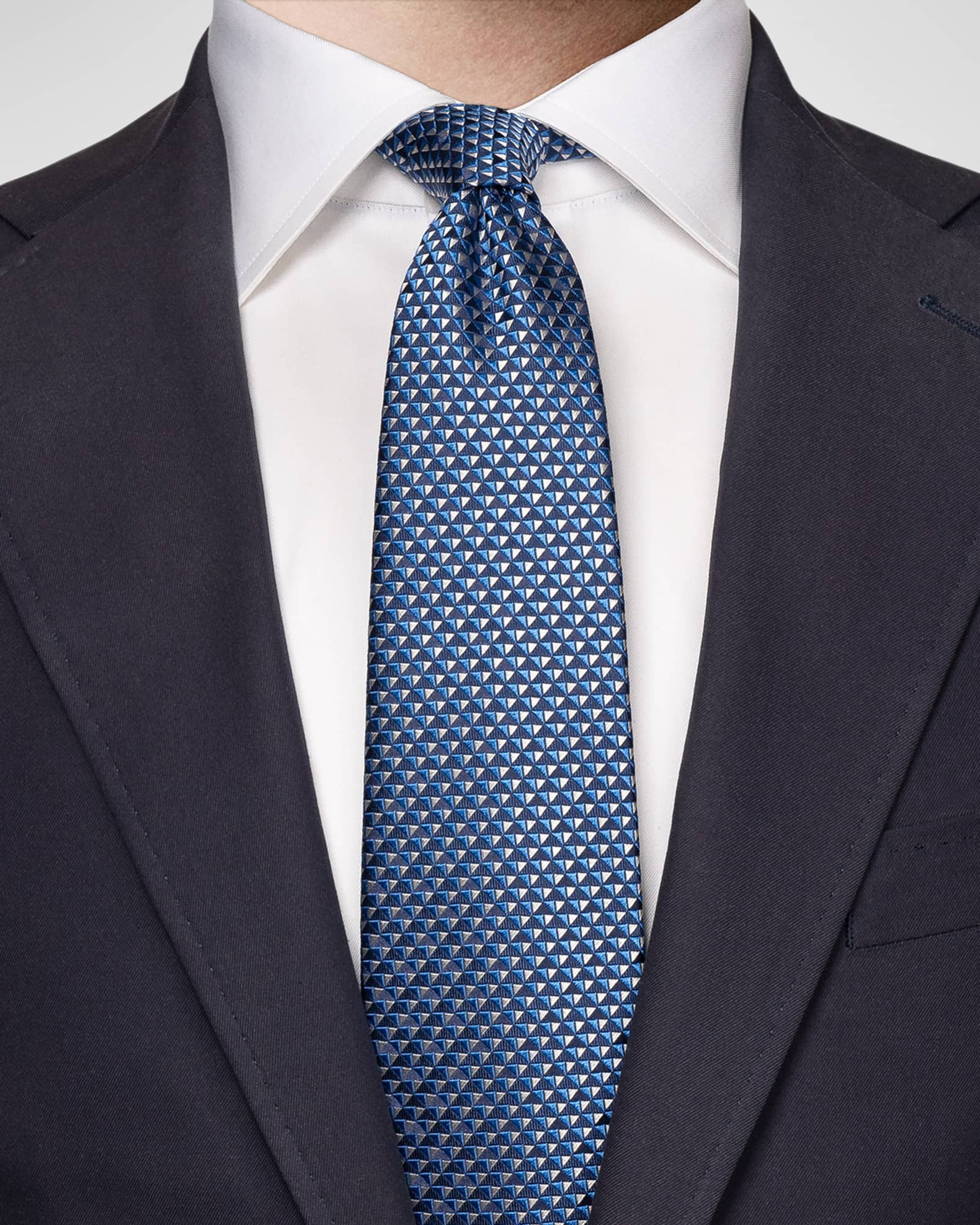 Men's Woven Silk Geometric Tie 1
