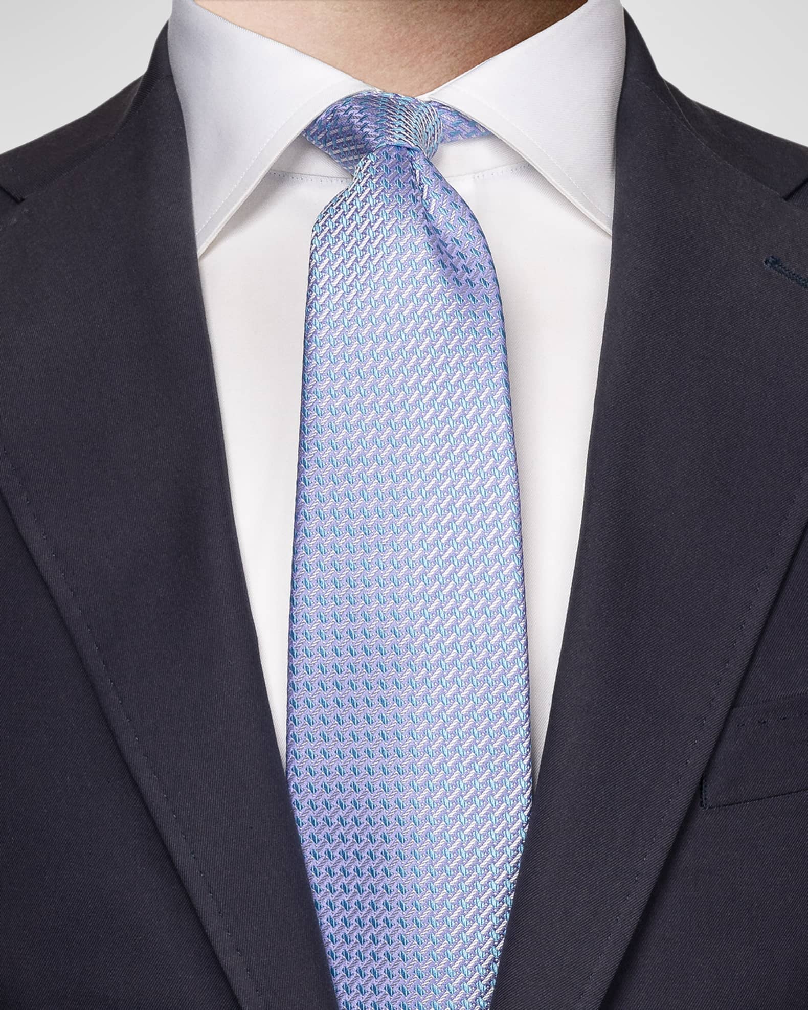Men's Woven Silk Geometric Tie 1