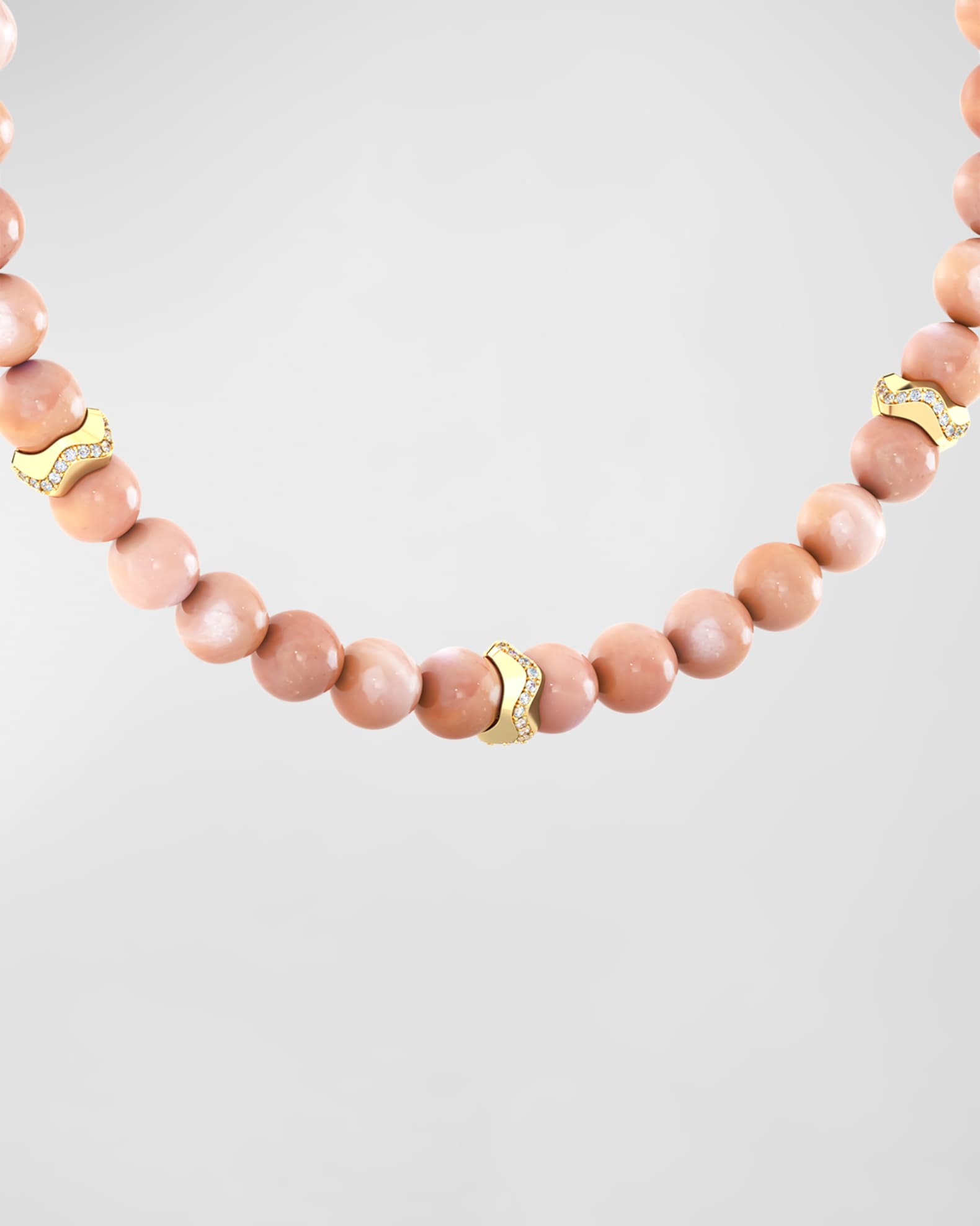 Sonora Pink Moonstone Bead Necklace  0