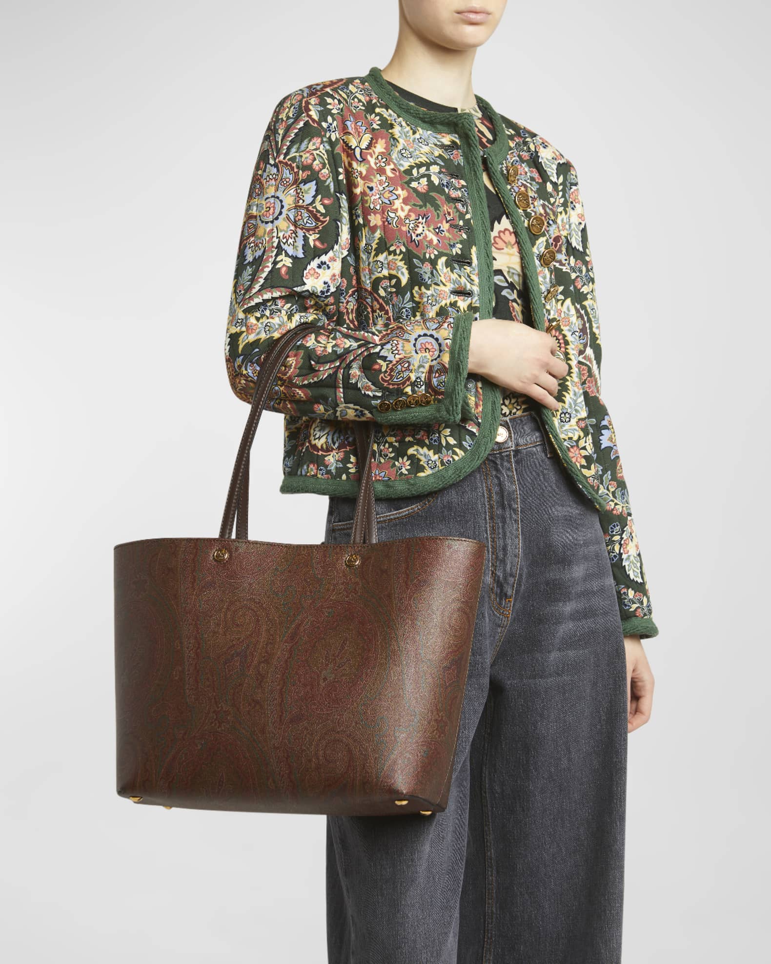Etro Essential Paisley Print Shopping Tote Bag Neiman Marcus