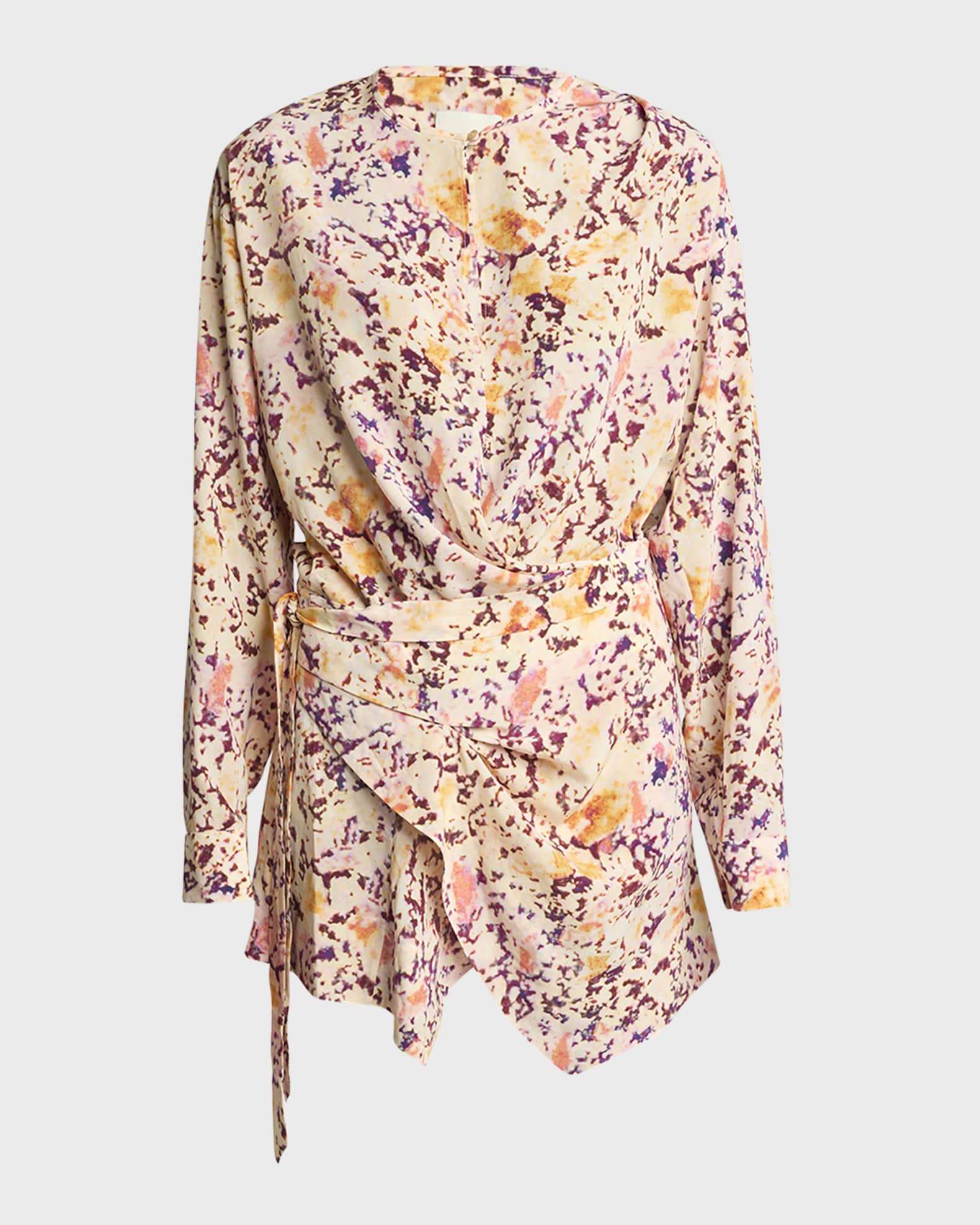 Habla Floral Print Silk Wrap Dress 0