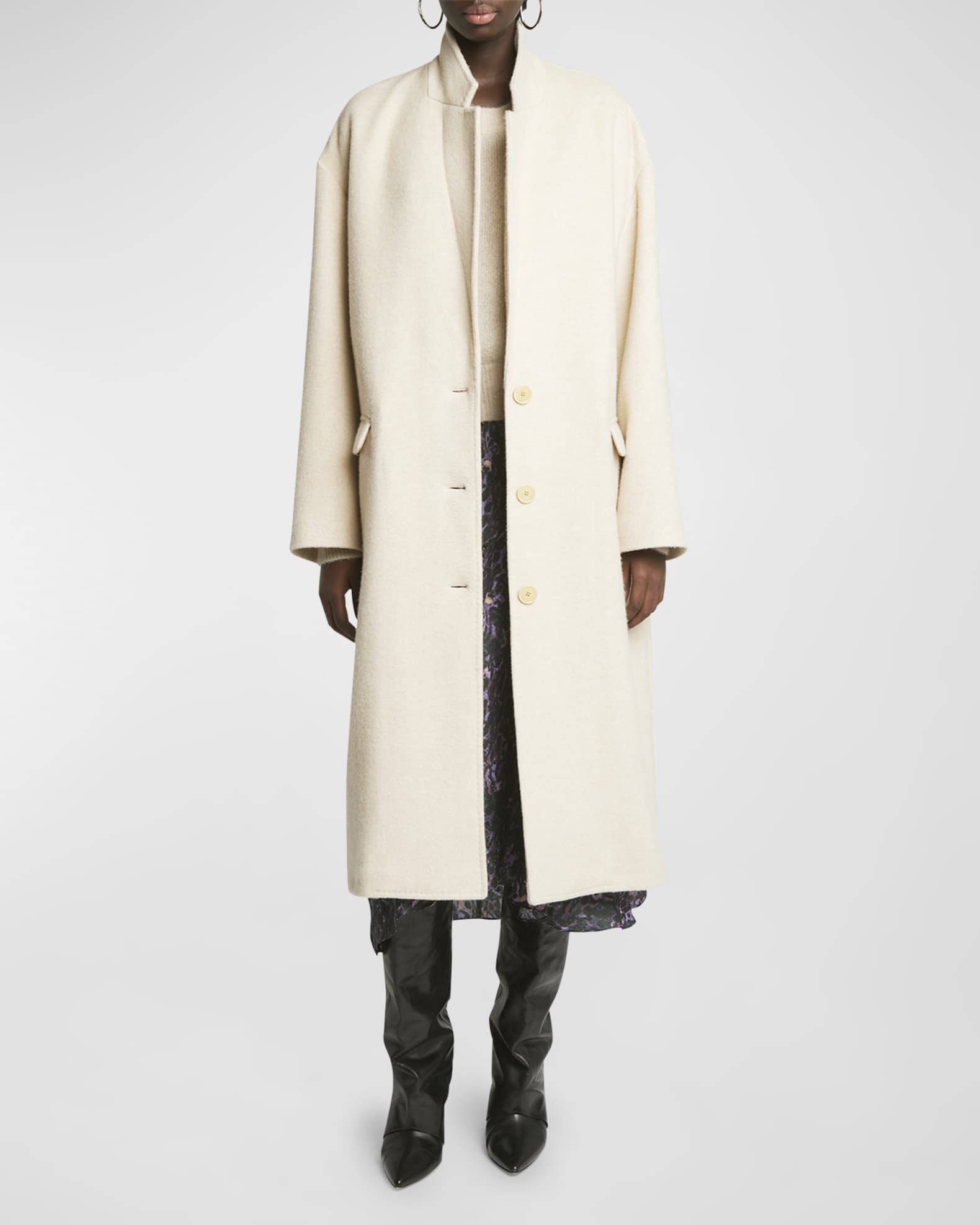 Isabel Marant Efezia Classic Wool Cashmere Coat Neiman Marcus