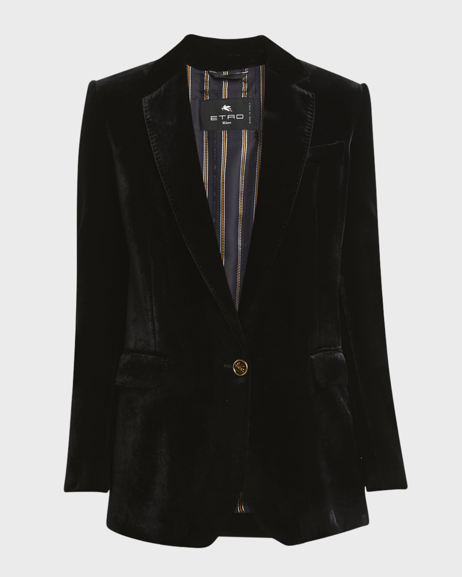Etro Single-Breasted Velvet Blazer Jacket