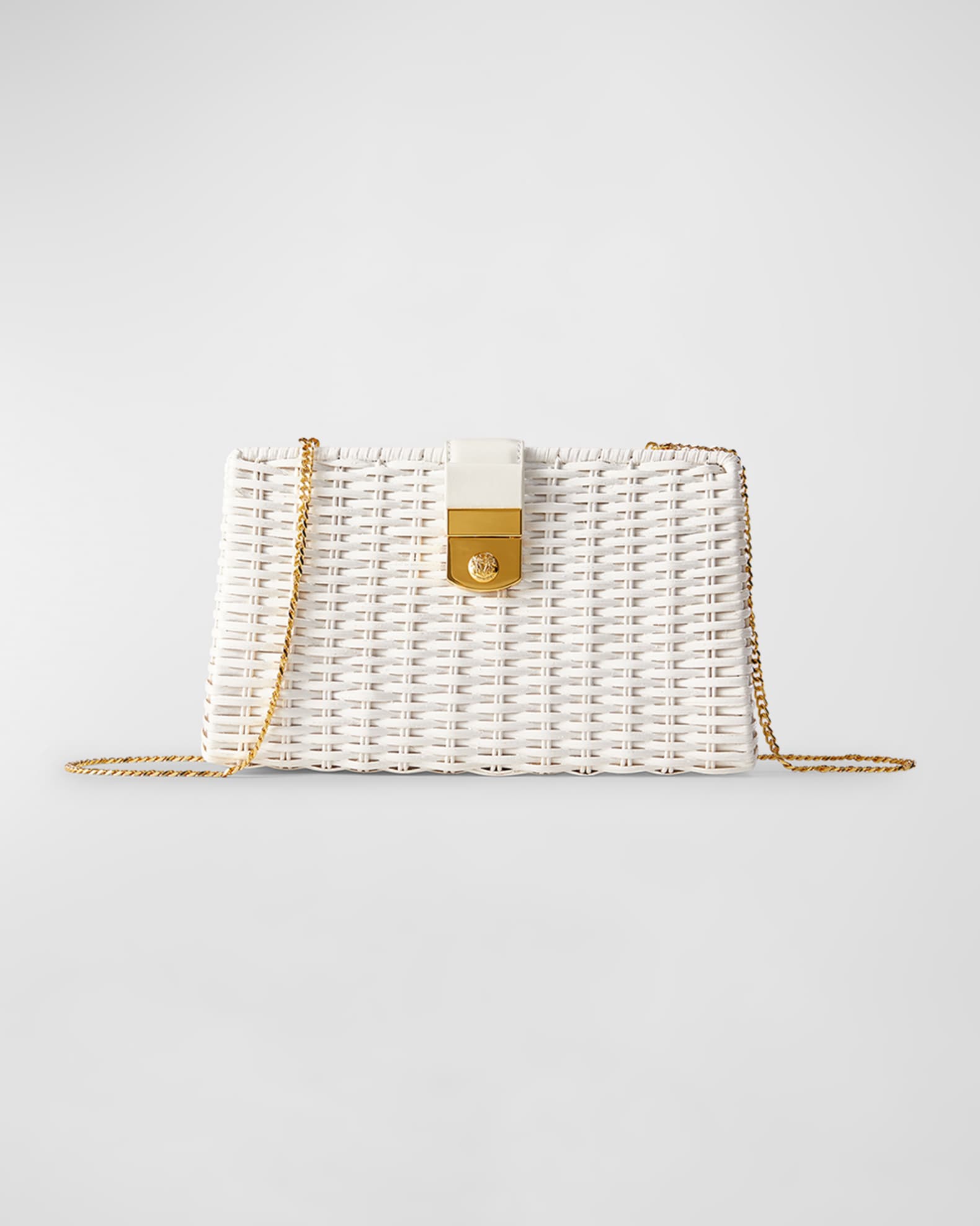 Veronica Beard The Crest Lock Basket Clutch Bag