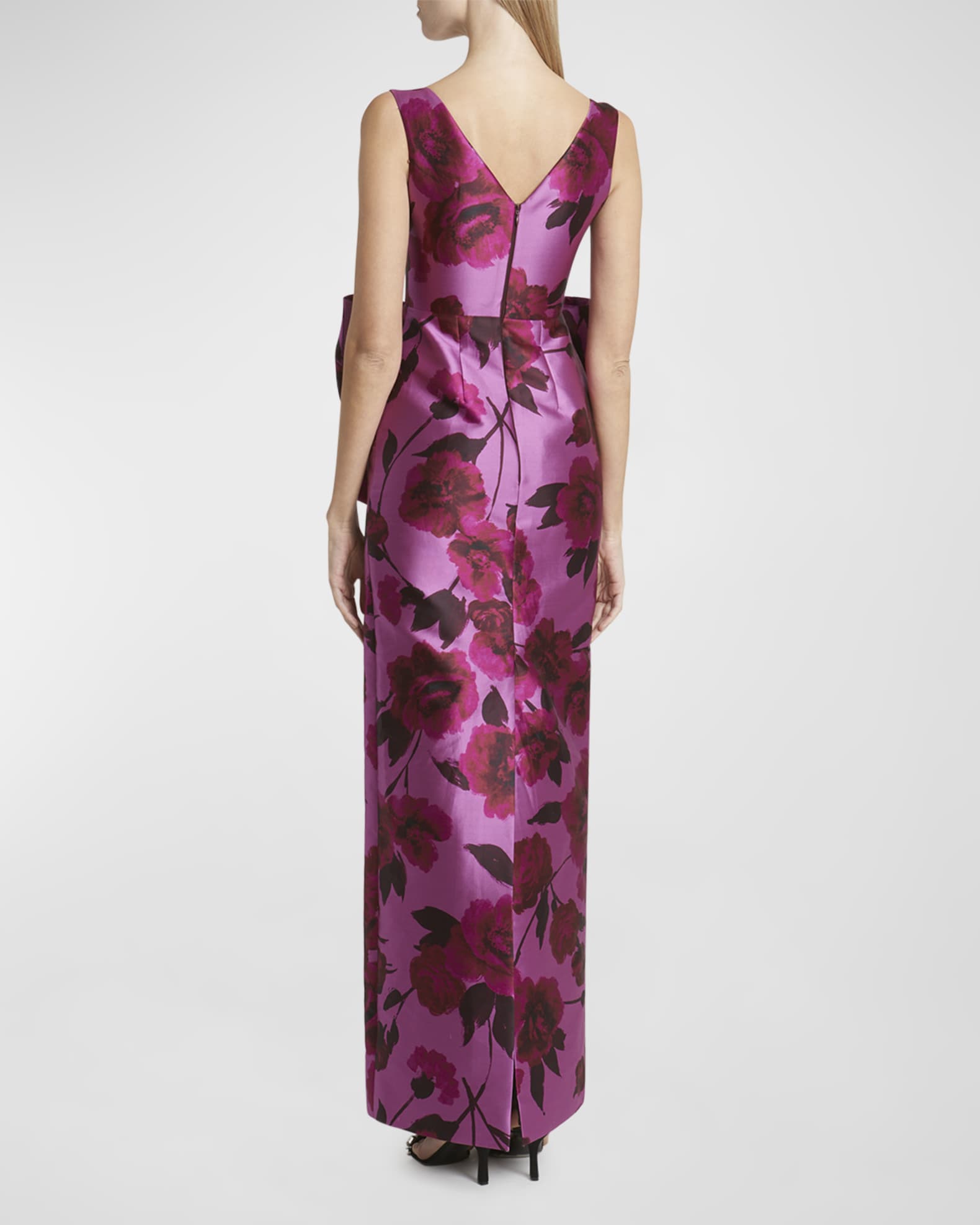 Erdem Floral Bow Front Sleeveless Column Gown Neiman Marcus