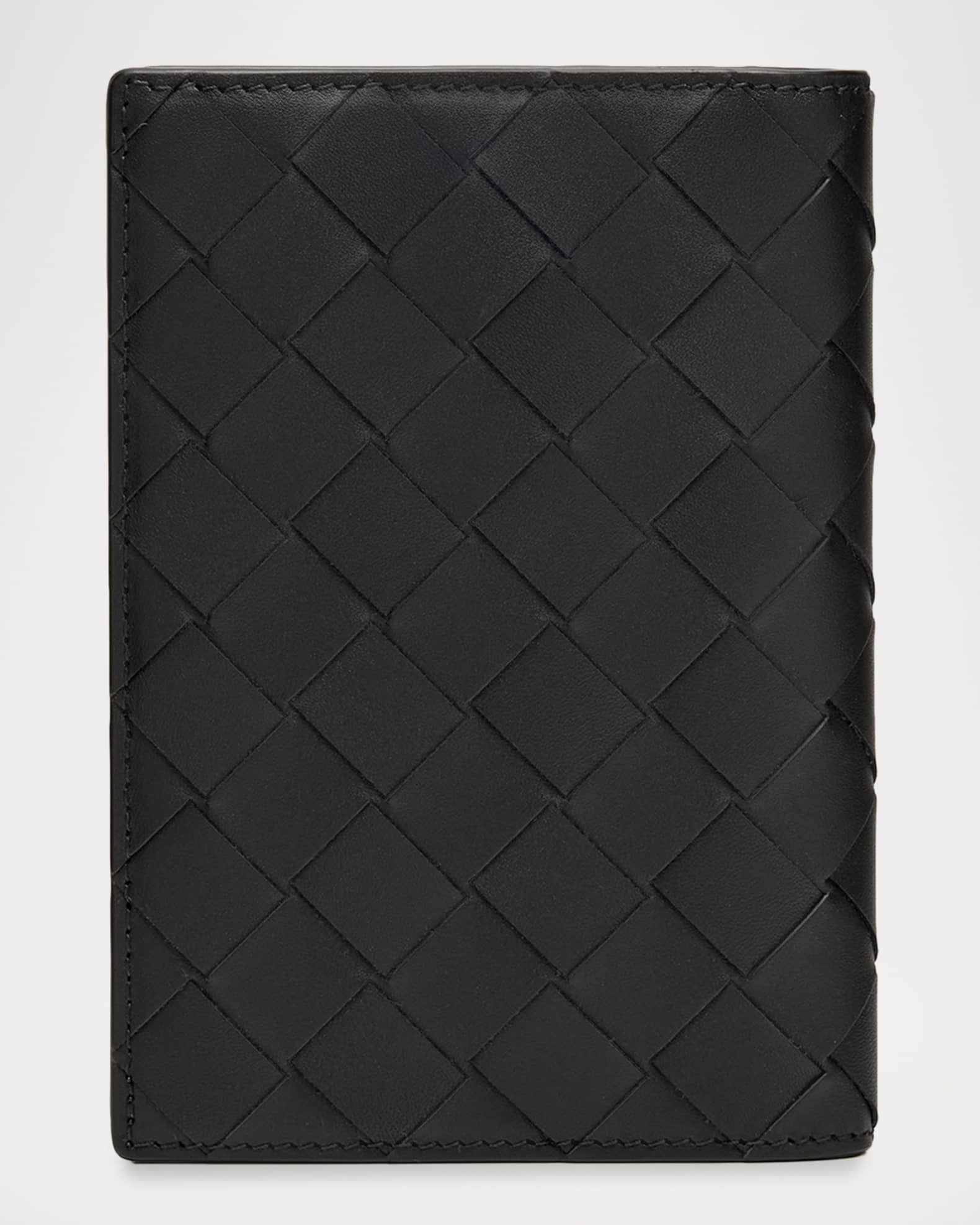 MY　BOTTEGA VENETA ブラックレザーケース Men's Intrecciato Document Case With Wristlet in Black | Bottega
