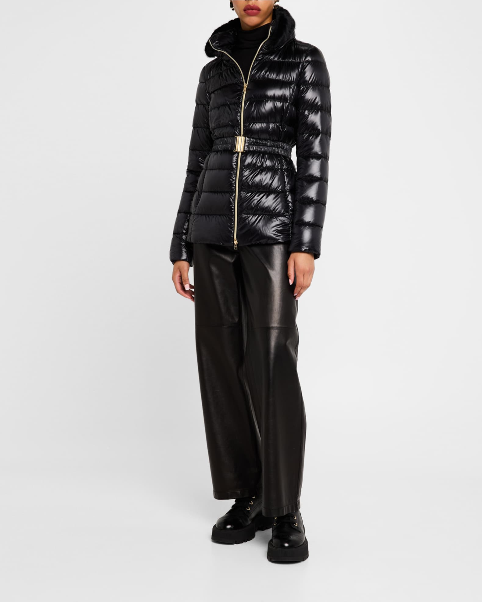 Claudia Belted Ultralight Puffer Coat
